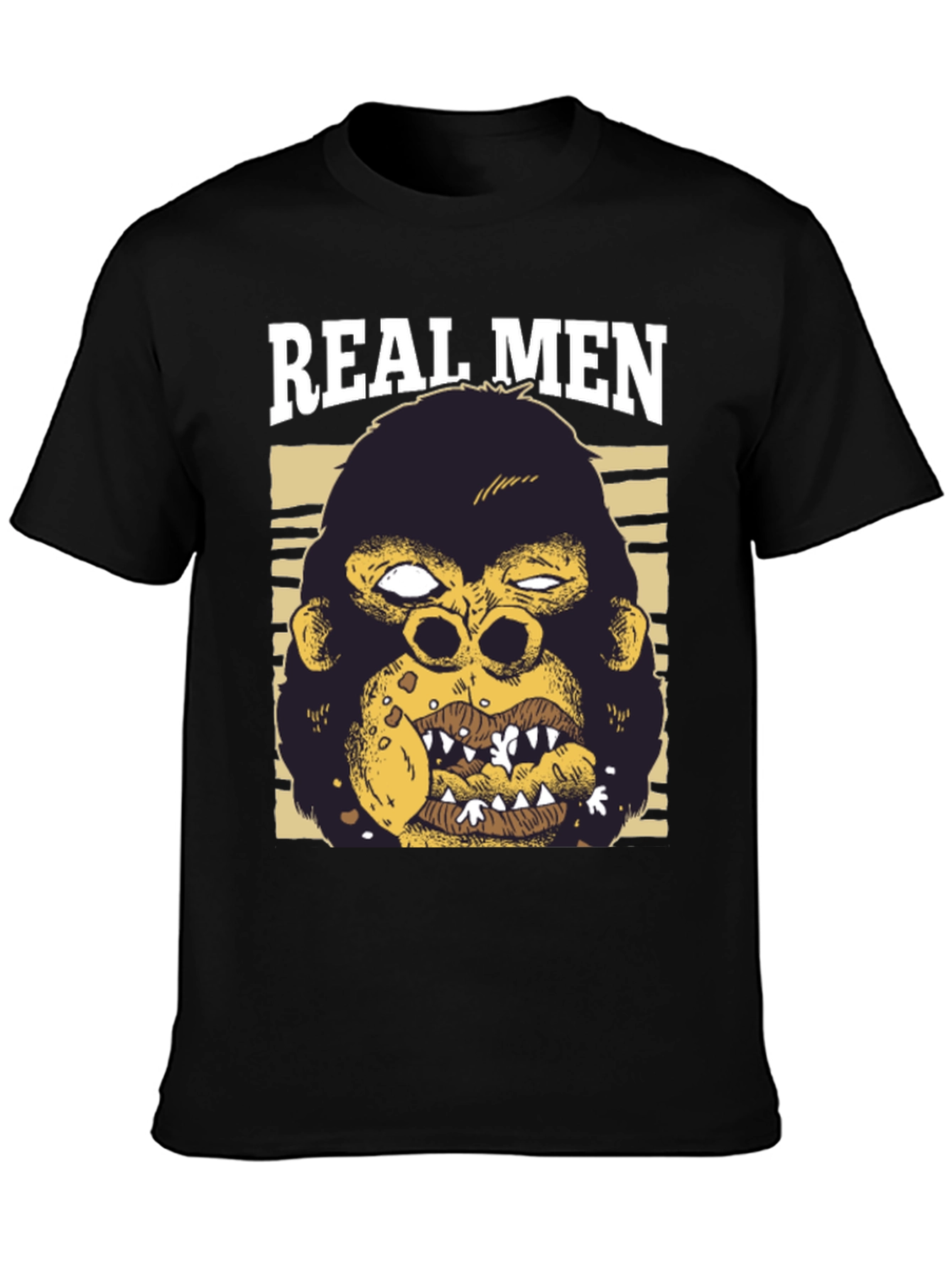 Black Real Men Gorilla Graphic T-Shirt view 3