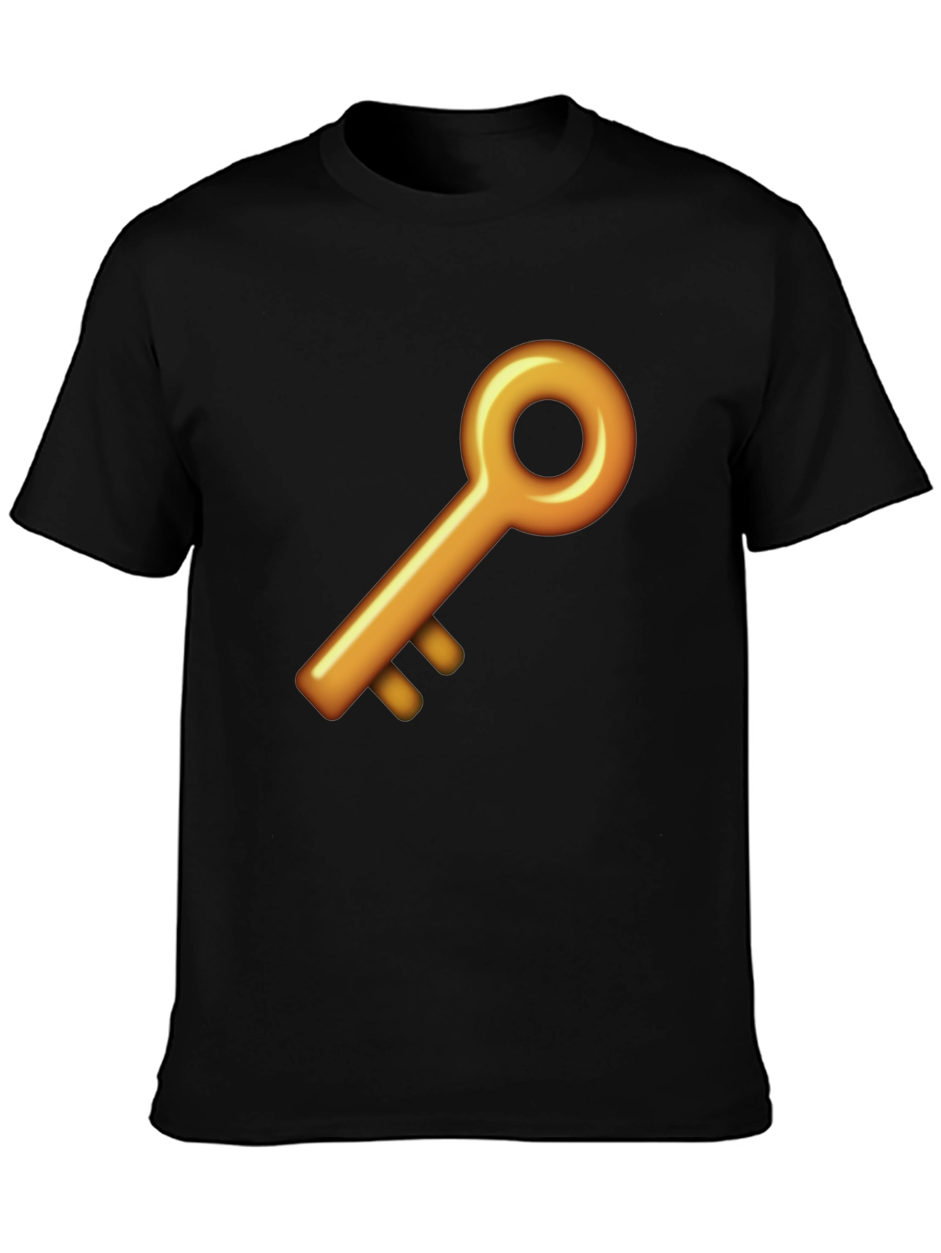 Black Golden Key Graphic Black T-Shirt view 3