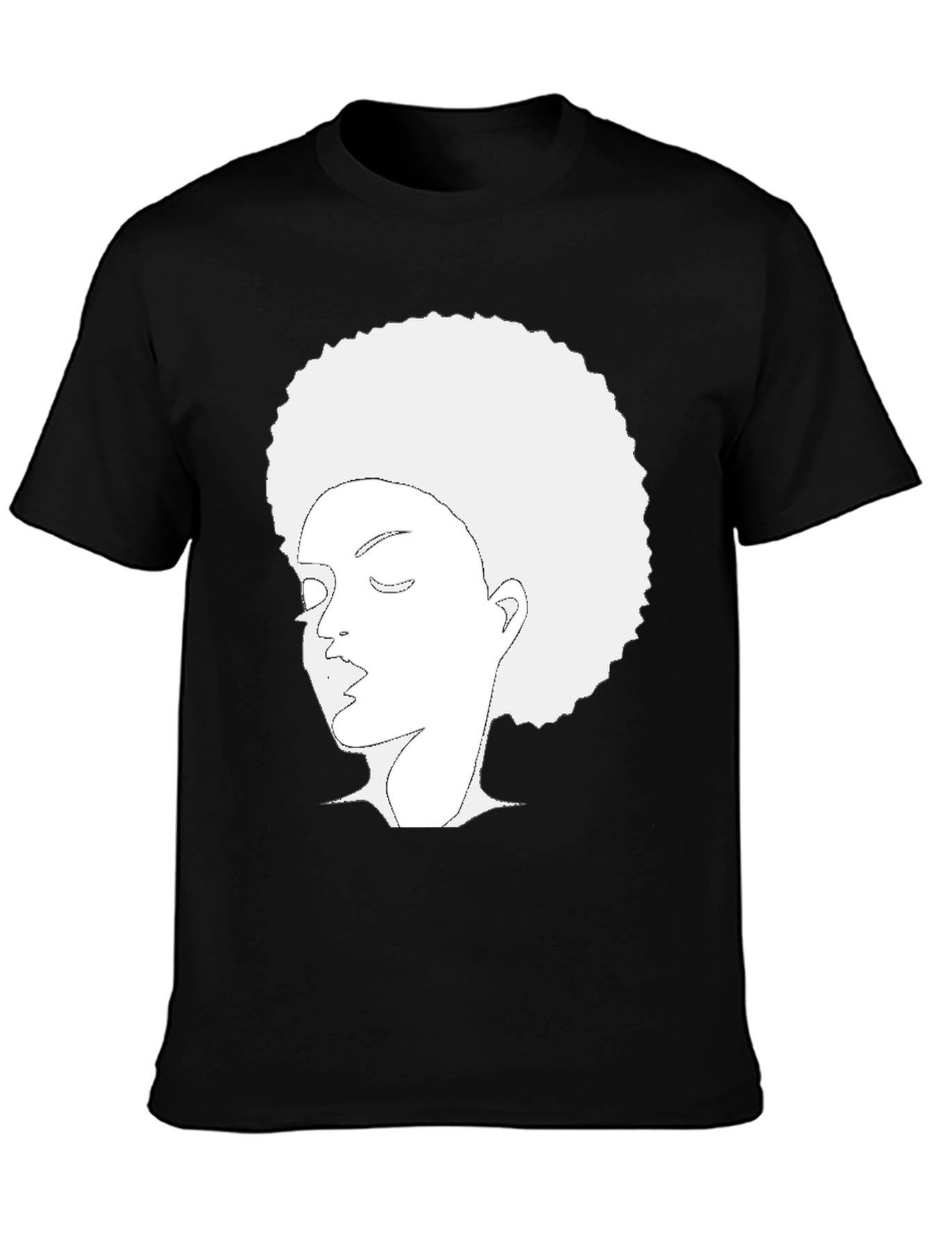 Black Afro Woman Graphic Black Tee view 3