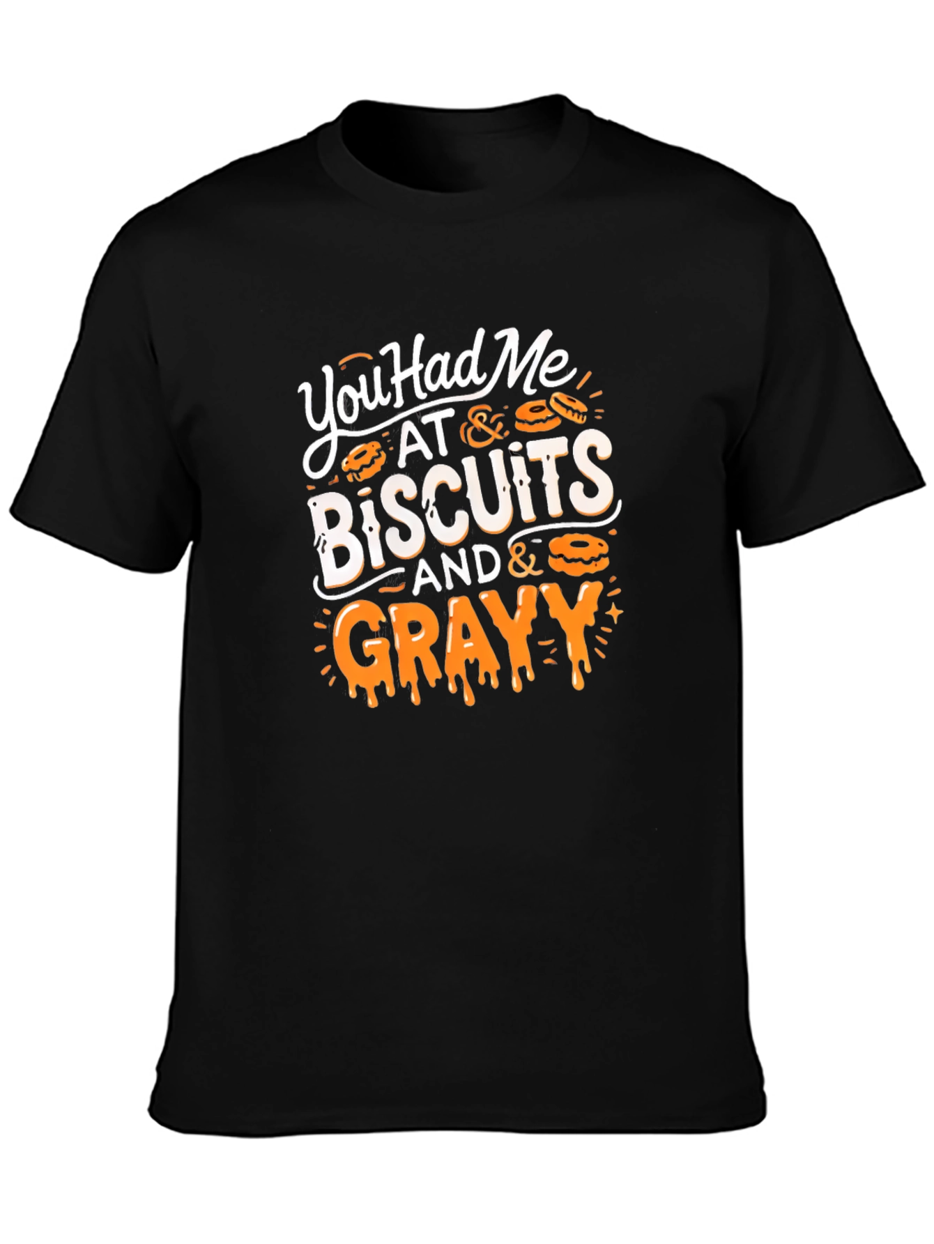 Black Biscuits & Gravy Graphic Tee - Comfort Food Humor view 3