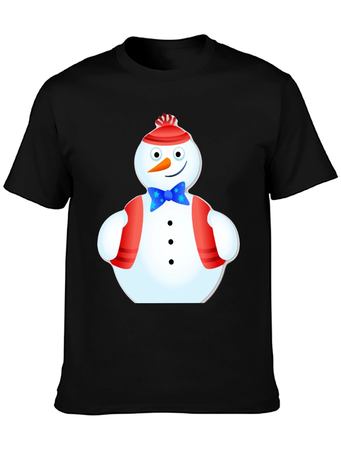 Black Festive Snowman T-Shirt - Holiday Cheer view 3