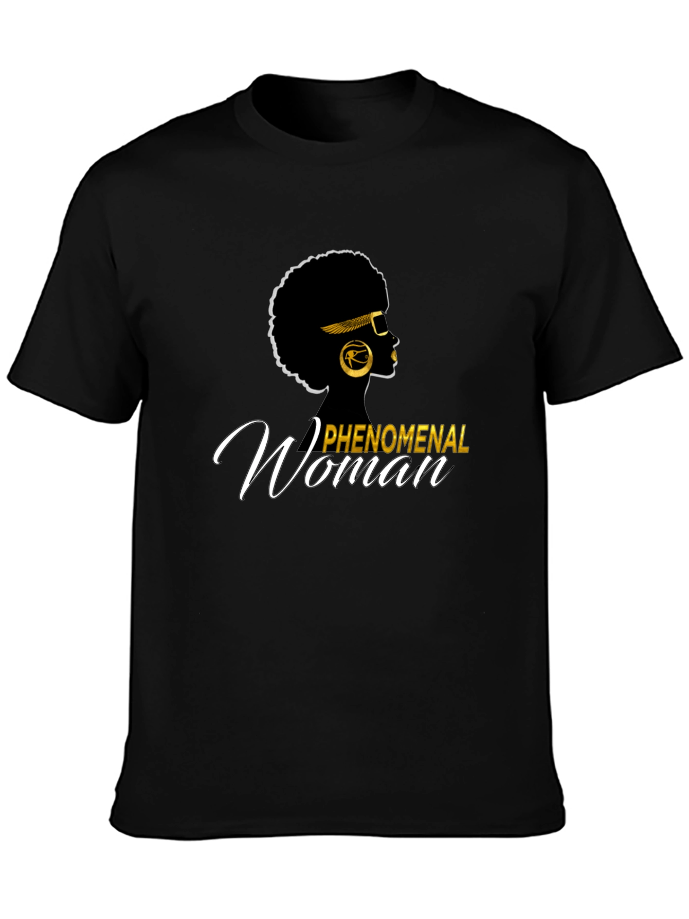 Black Phenomenal Woman Graphic Tee - Afro Queen T-Shirt view 3