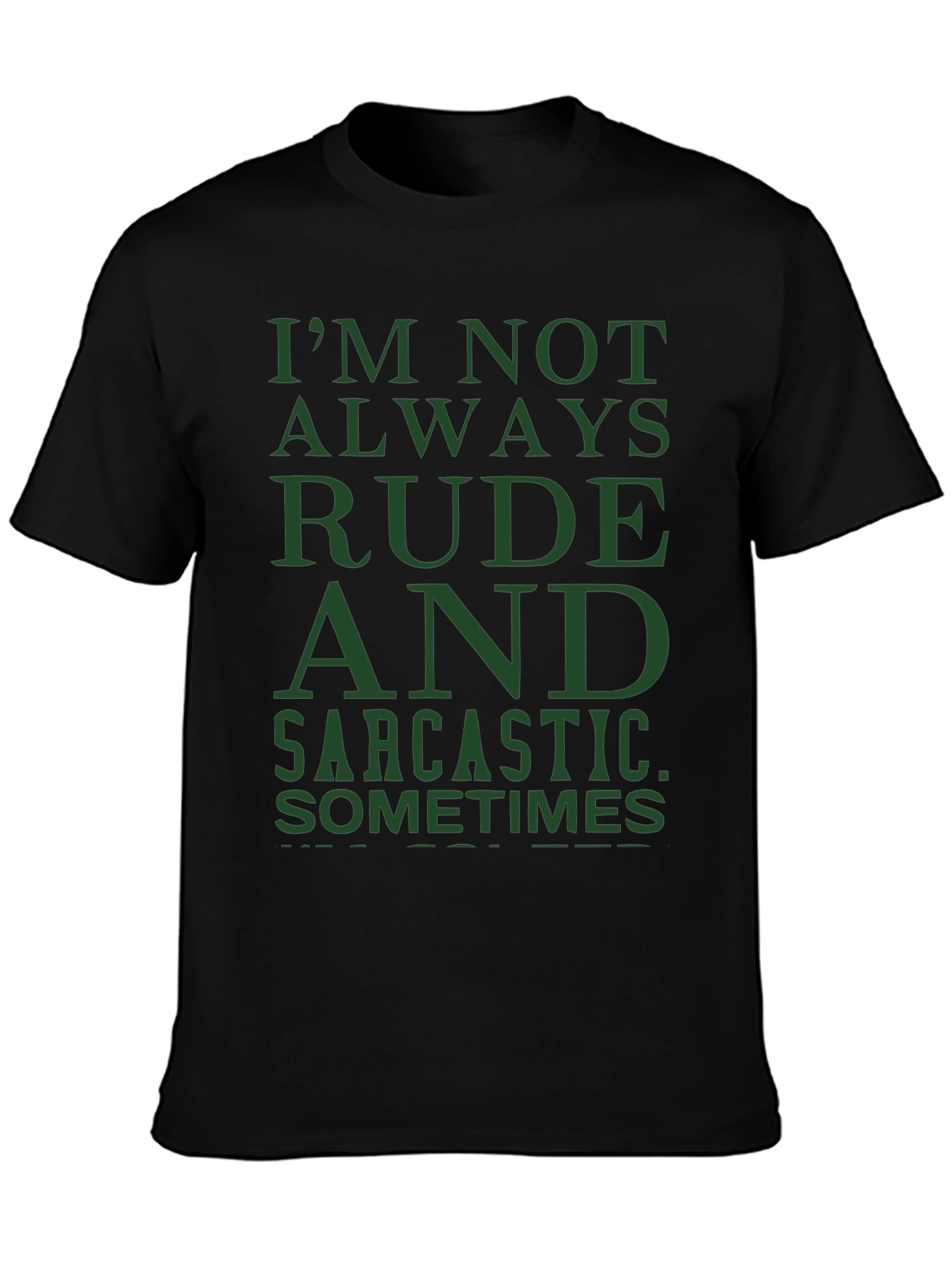 Black Funny Sarcastic Humor Graphic T-Shirt - Mens view 3