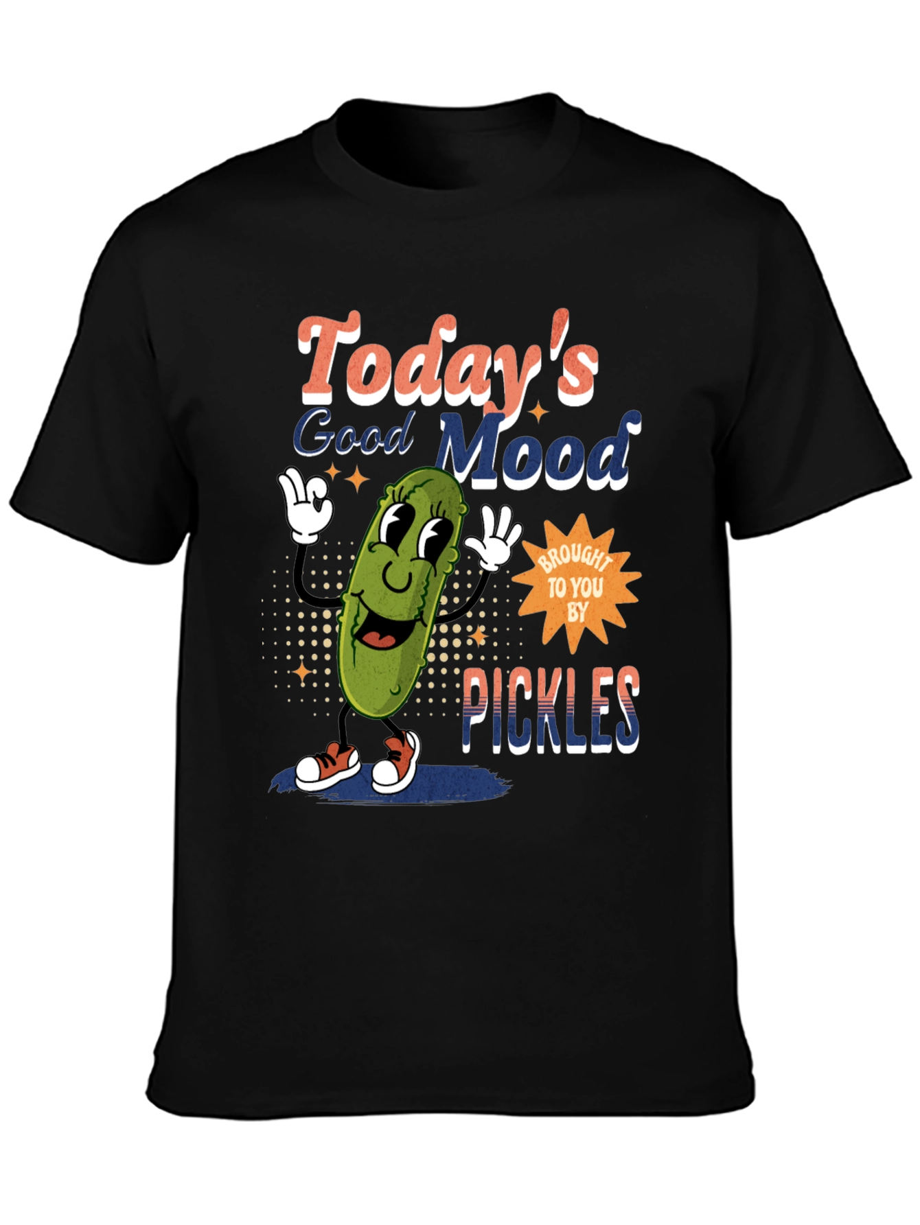 Black Funny Pickle Graphic T-Shirt - Today's Good Mood view 3