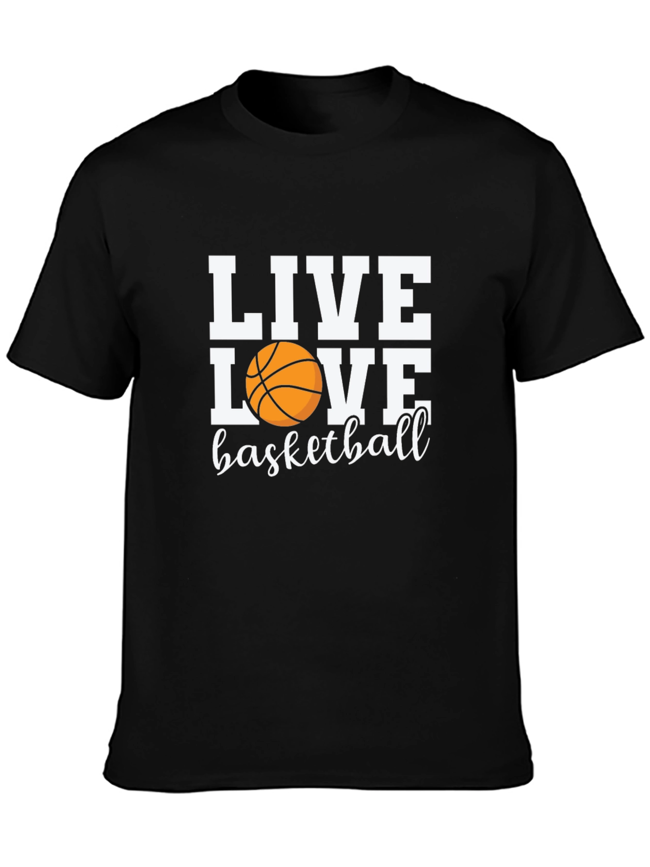 Black Live Love Basketball T-Shirt - Black Graphic Tee view 3
