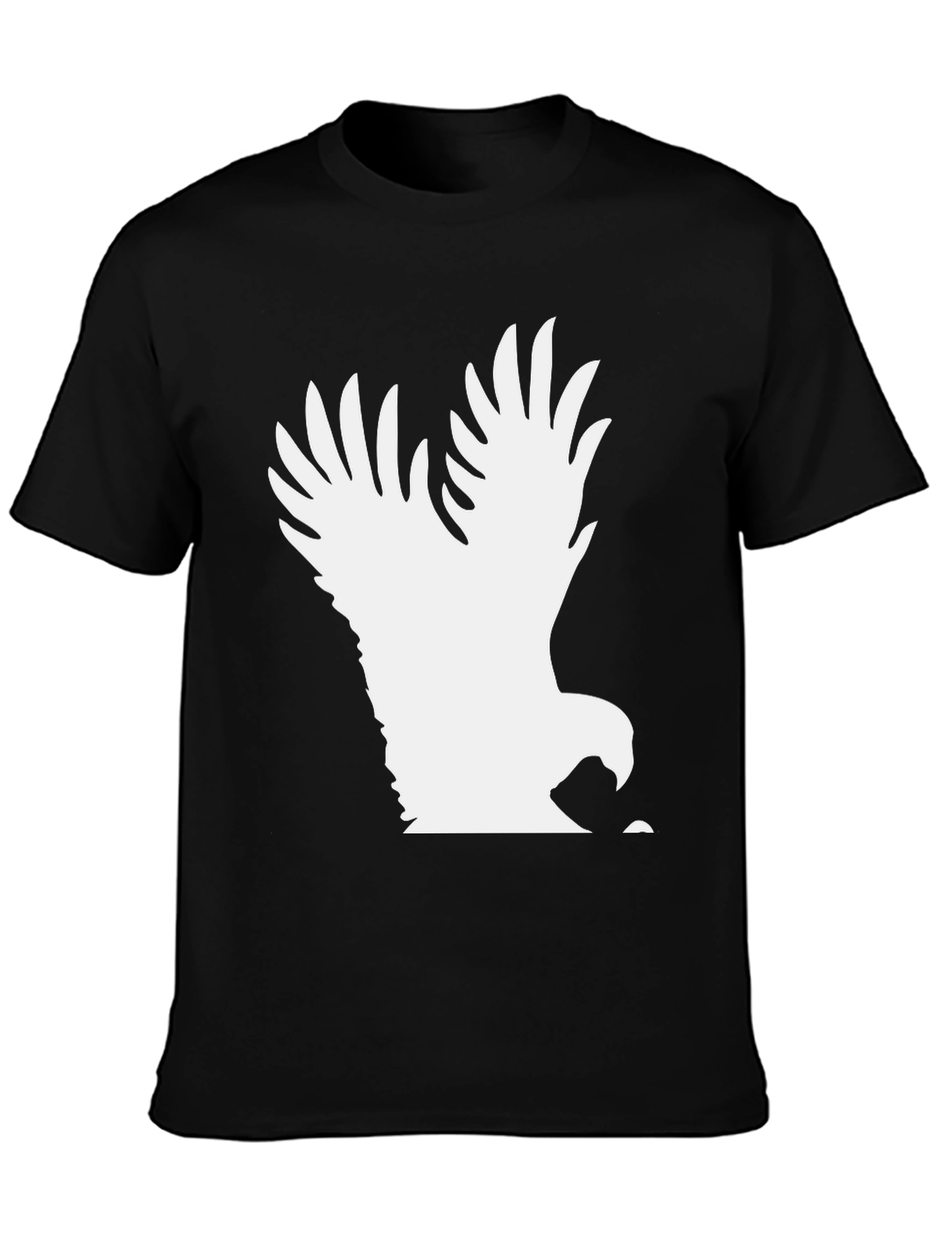 Black Eagle Graphic Tee - Bold Black Cotton T-Shirt view 3