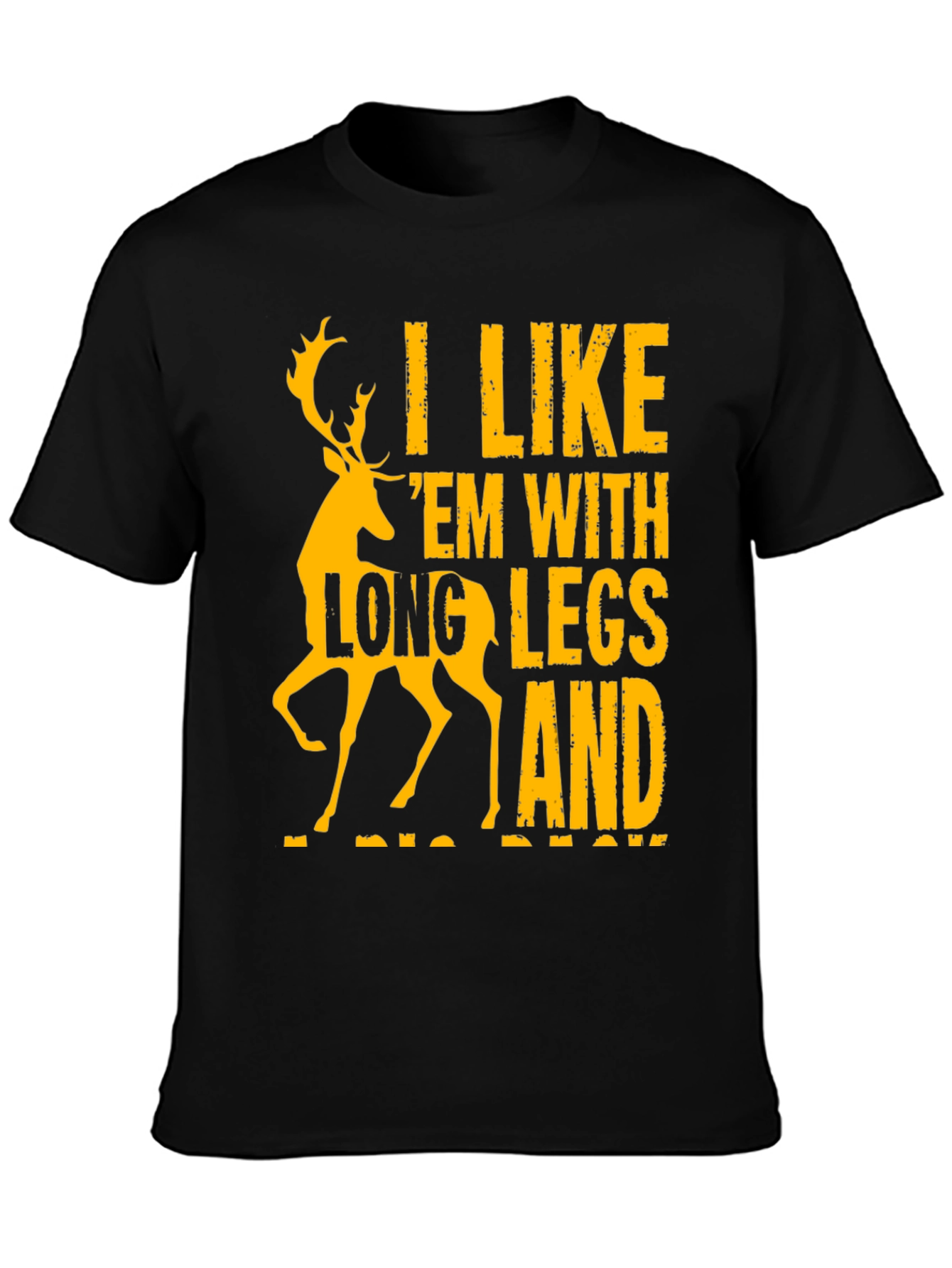 Black Deer Long Legs Graphic T-Shirt view 3