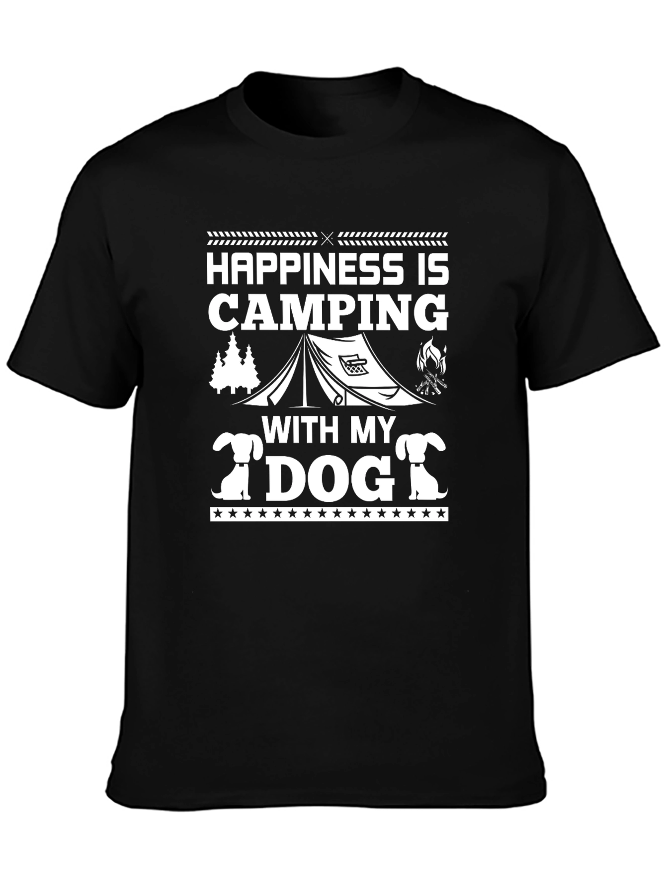 Black Camping with My Dog T-Shirt view 3