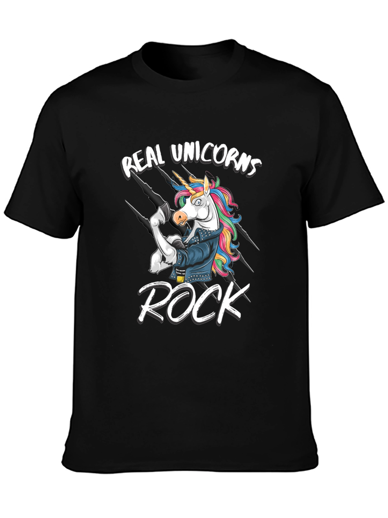Black Real Unicorns Rock T-Shirt - Black view 3