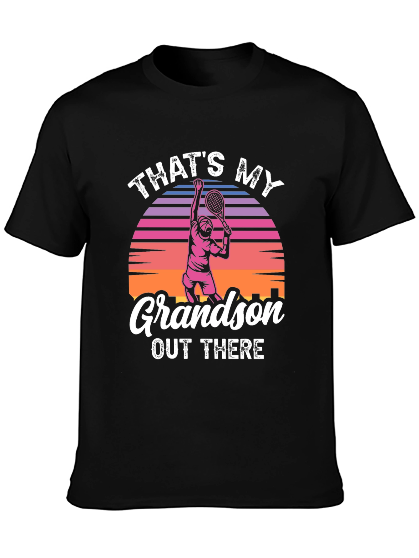 Black That's My Grandson Out There T-Shirt view 3