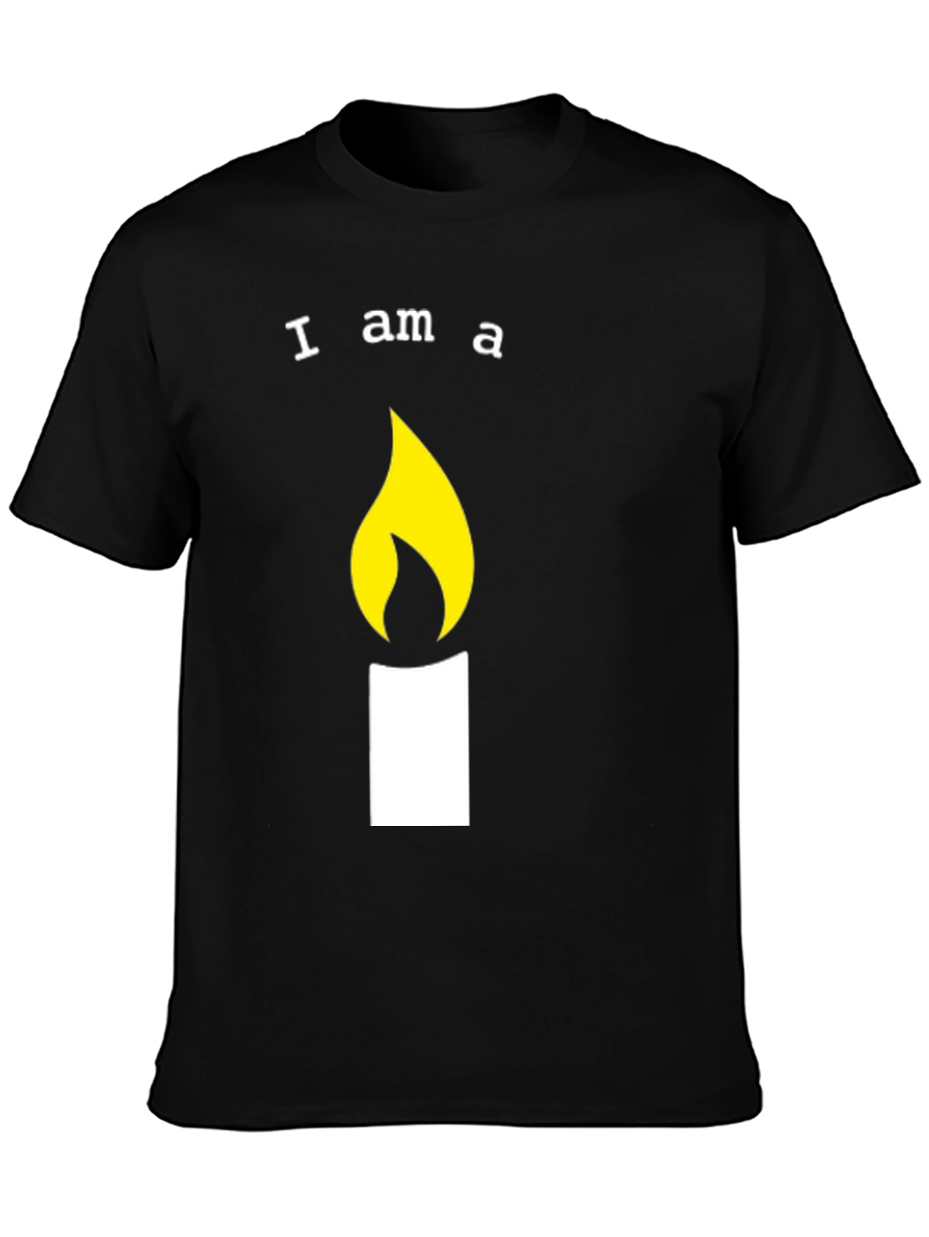 Black I am a Candle T-Shirt - Fun Graphic Tee view 3