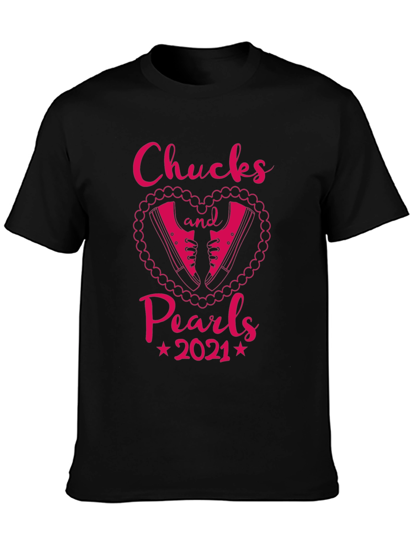 Black Chucks and Pearls 2021 Graphic T-Shirt view 3