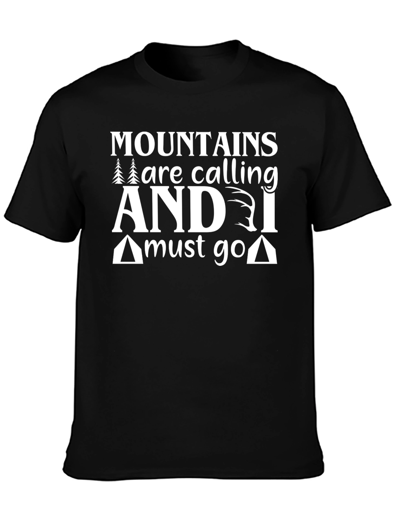 Black Mountains Calling Black Graphic T-Shirt view 3