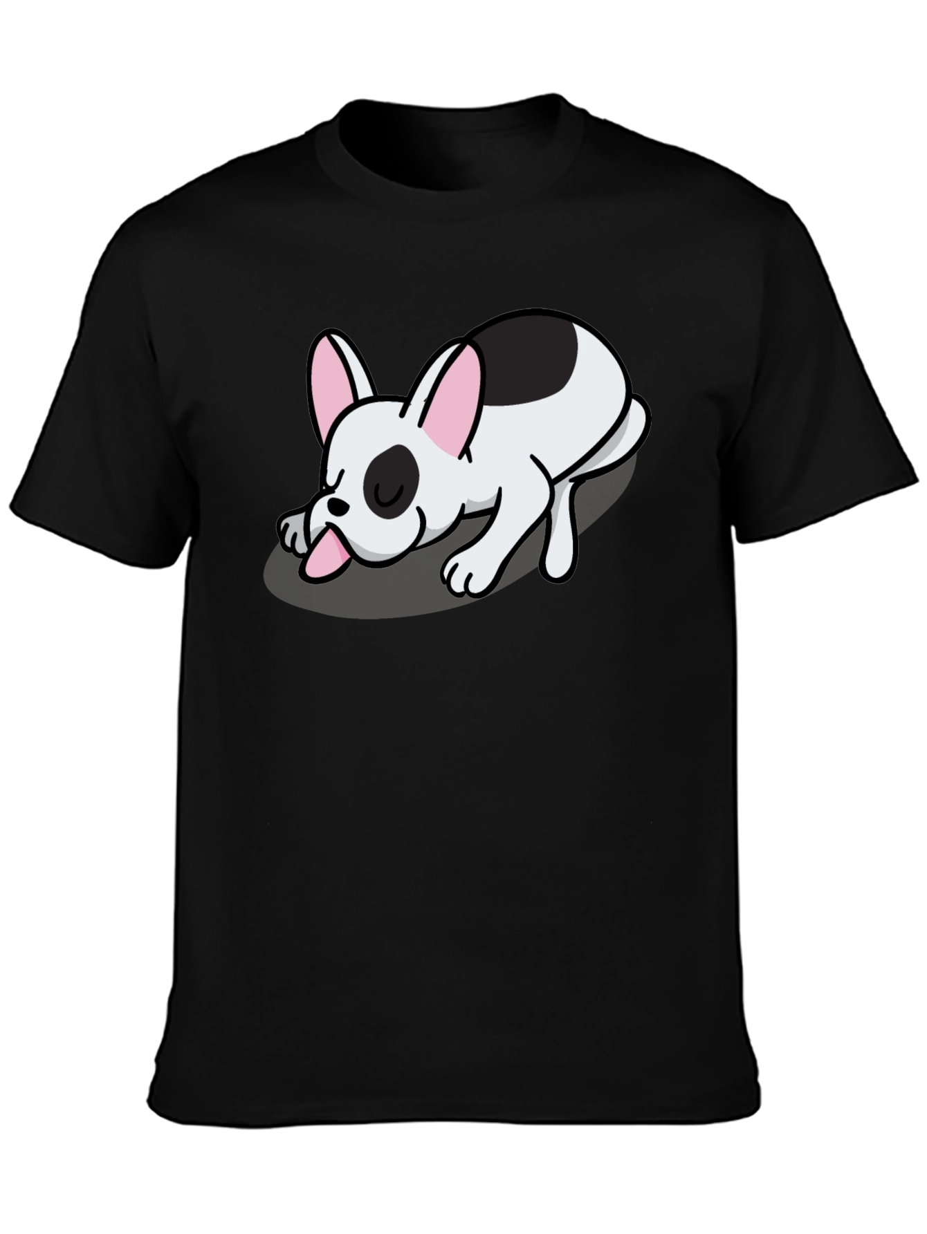 Sleeping Dog Graphic Tee - Black Cotton Blend - 3