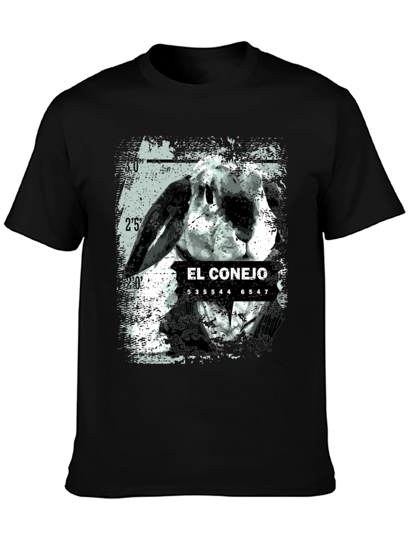 Black El Conejo Graphic T-Shirt - Black Cotton Tee view 3
