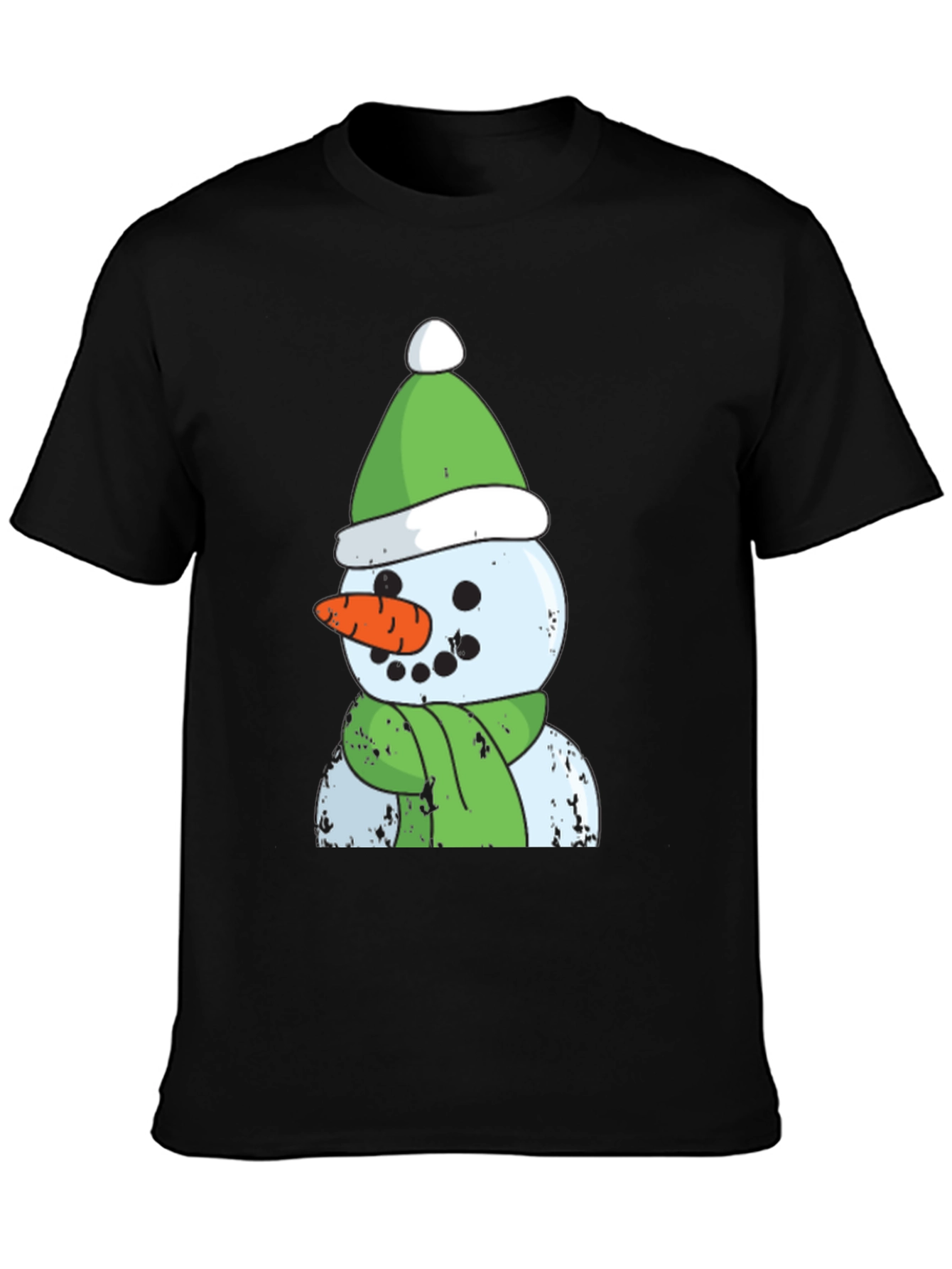 Black Snowman Graphic Tee - Festive Holiday Apparel view 3