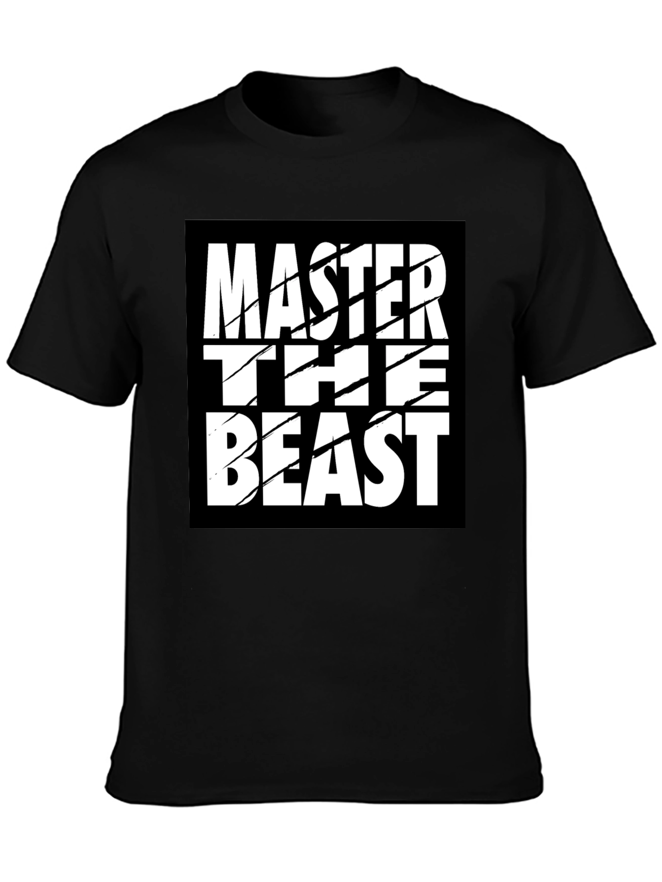Black Master the Beast Black Graphic Tee Shirt view 3