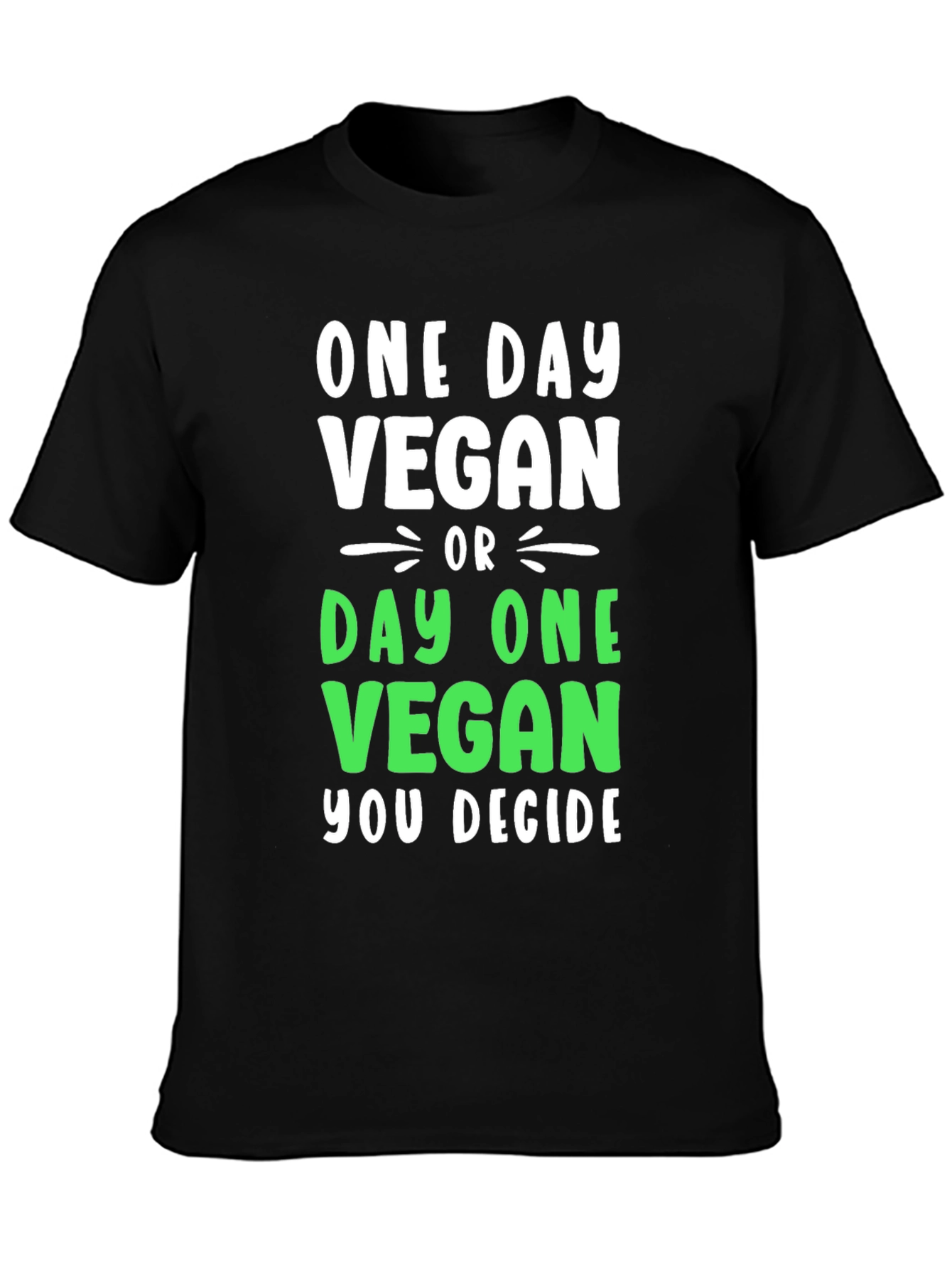 Black One Day Vegan T-Shirt - Decide Today! view 3
