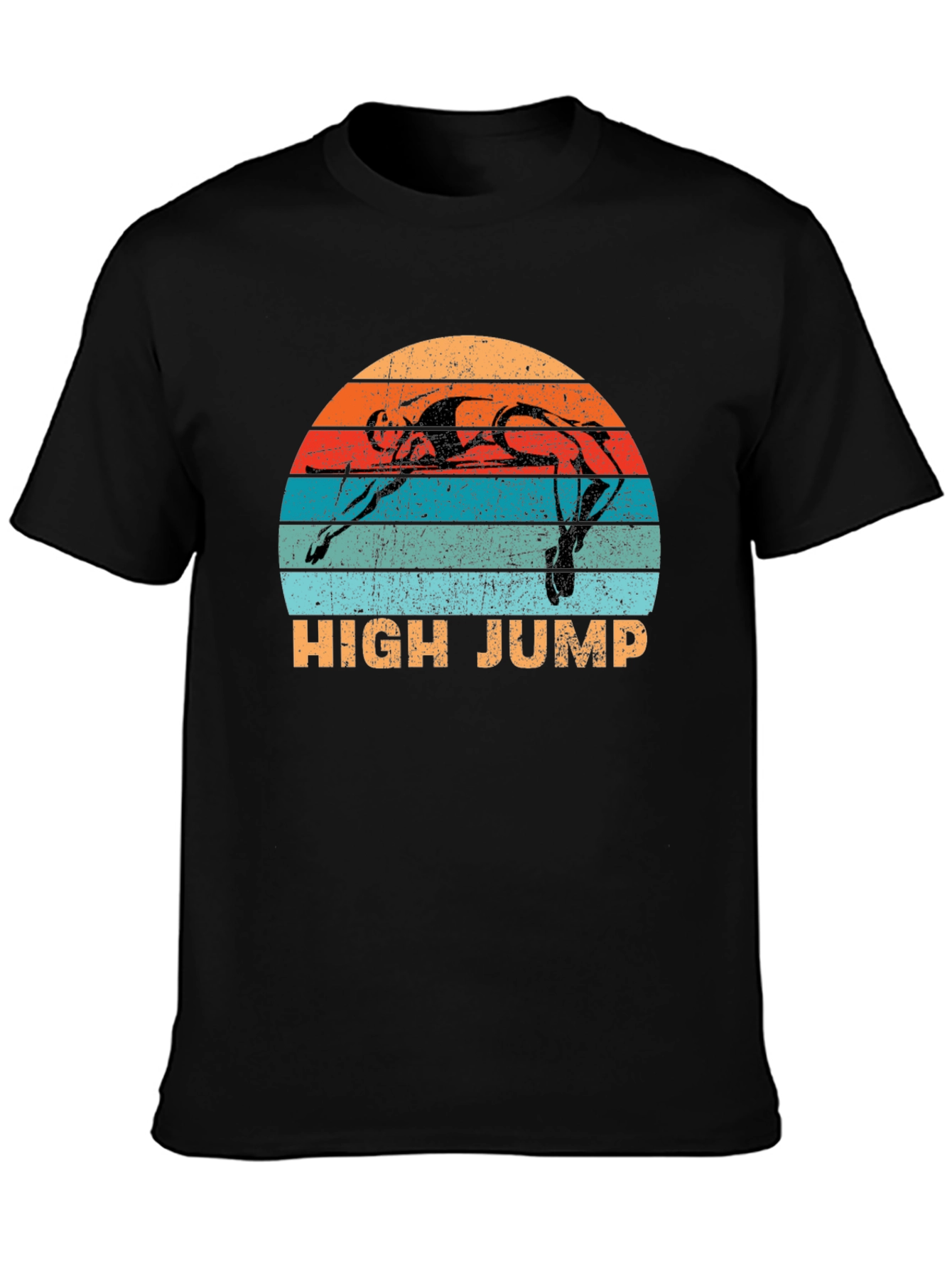 Black High Jump Retro Sunset Graphic Tee - Sport Shirt view 3
