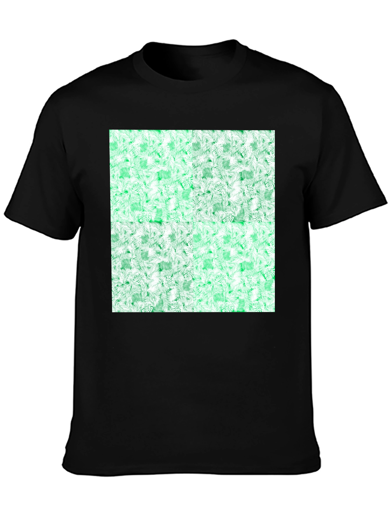 Black Emerald Fractal Pattern T-Shirt view 3
