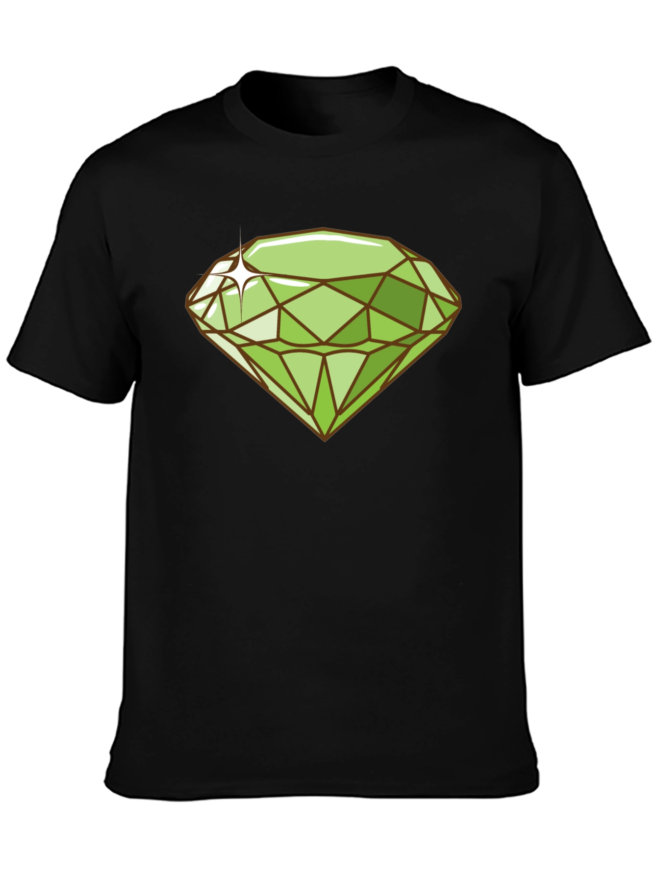 Black Emerald Gemstone Graphic Tee - Trendy Style view 3