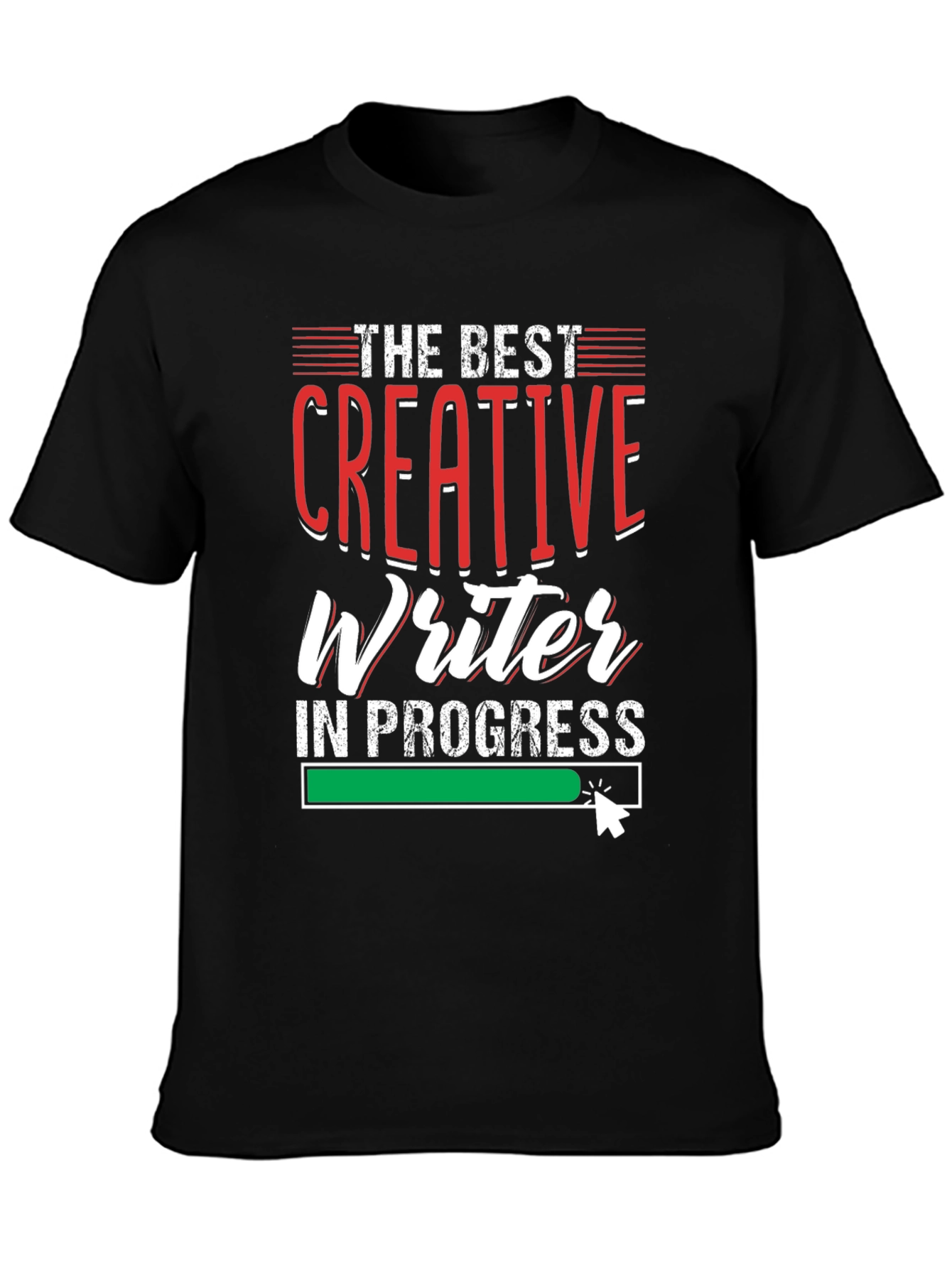 Black Creative Writer In Progress Black T-Shirt view 3