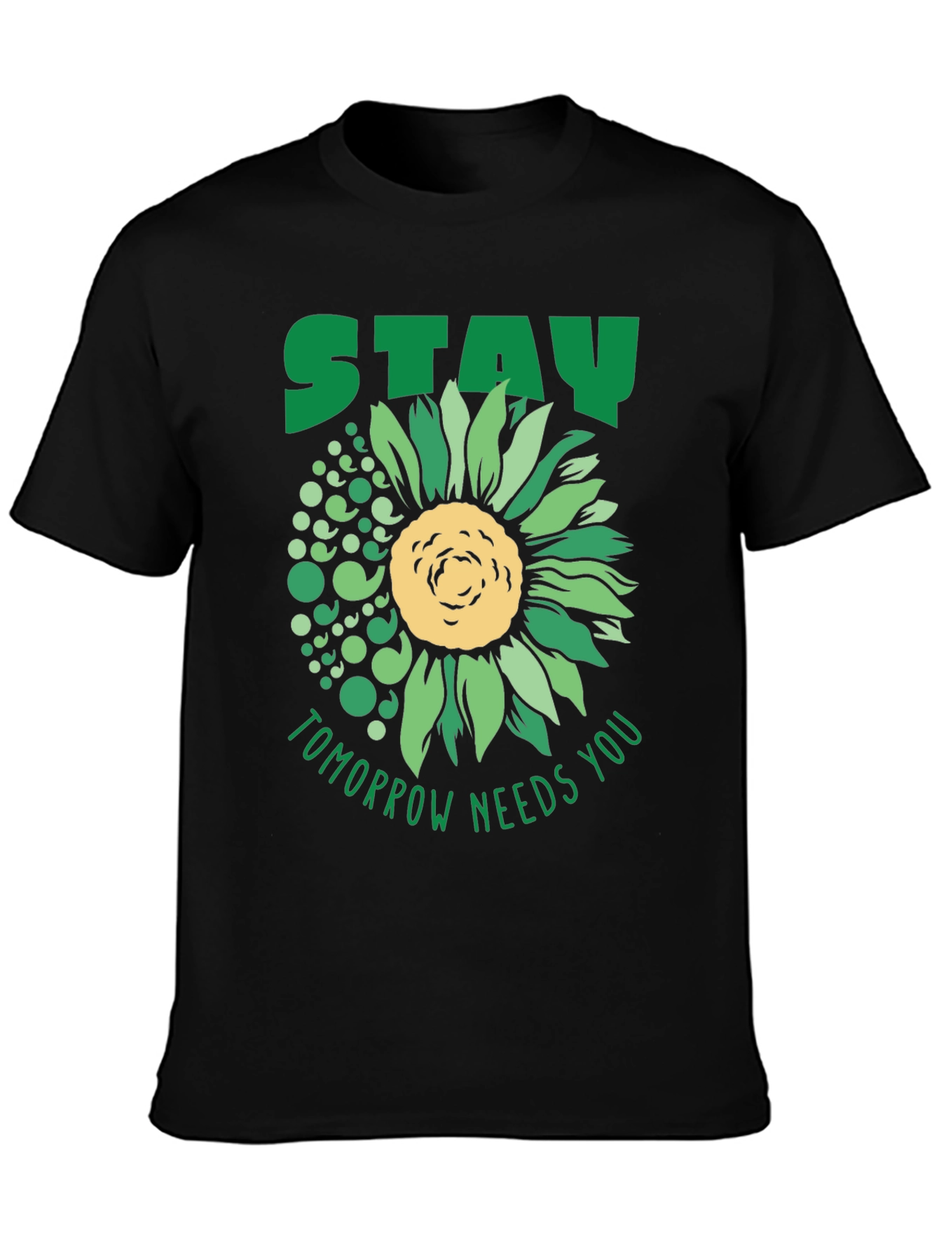 Black Stay Tomorrow Needs You Sunflower T-Shirt view 3