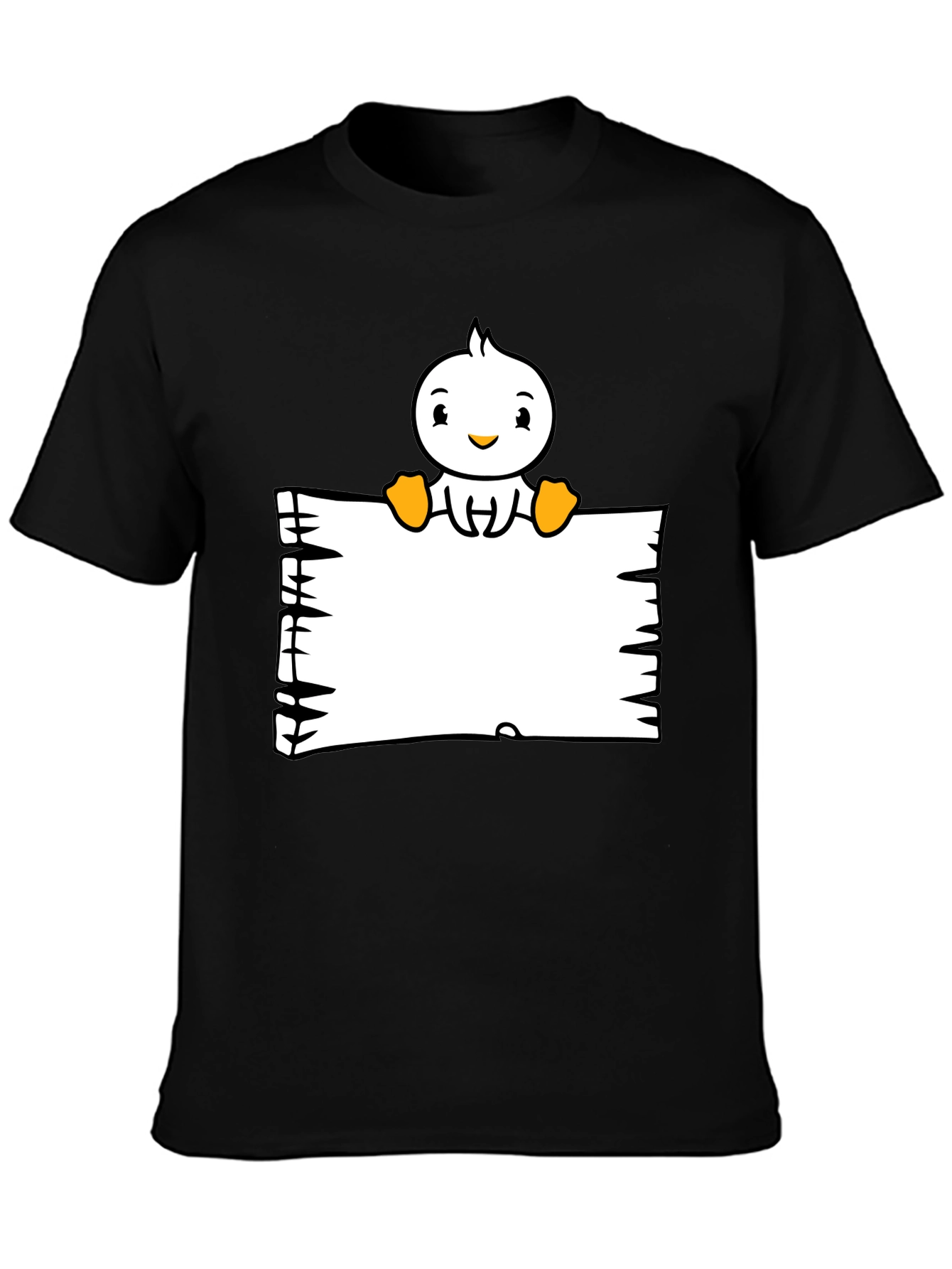 Black Duck Cartoon Graphic Black T-Shirt view 3