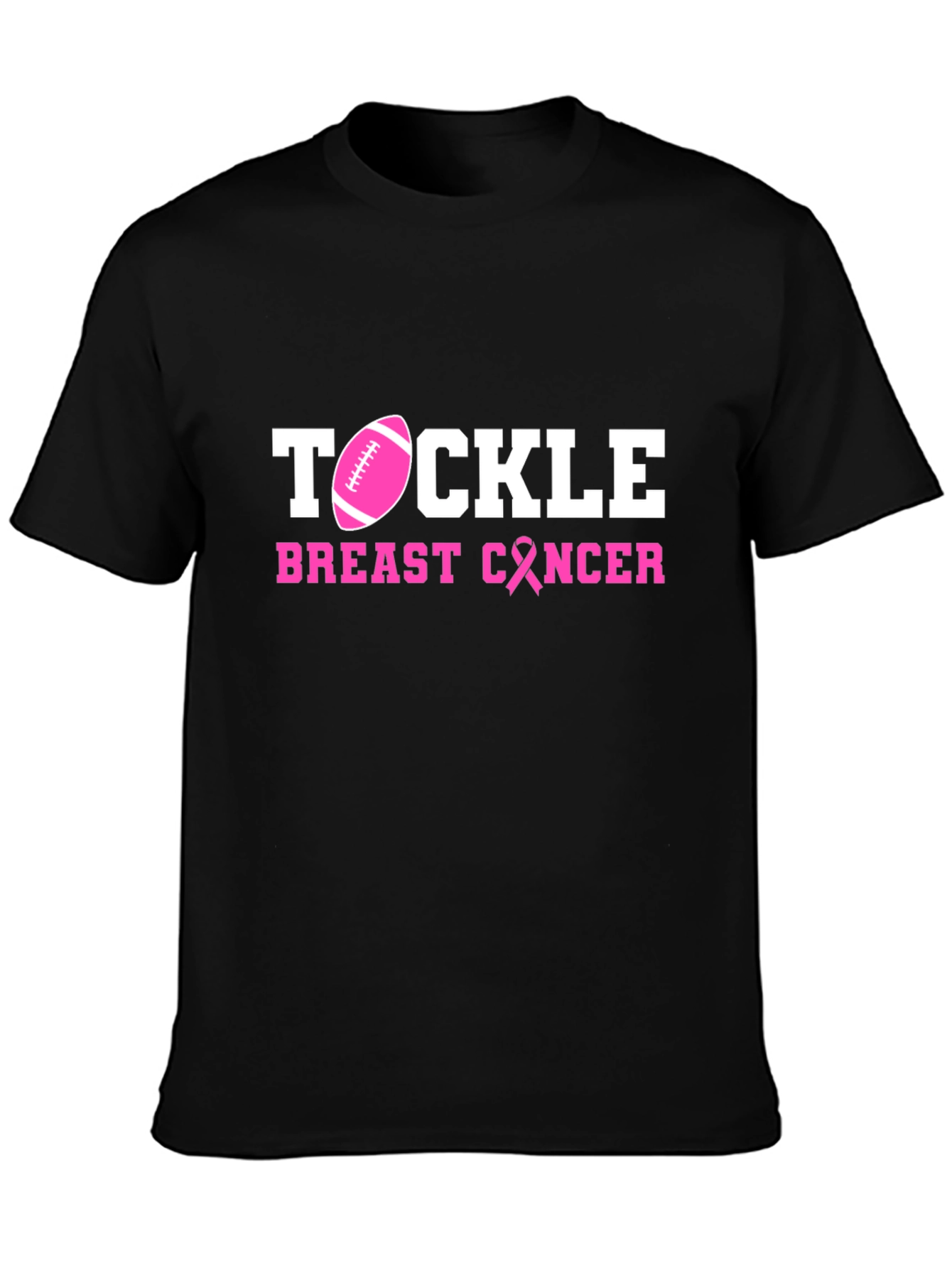 Black Tackle Breast Cancer Awareness T-Shirt view 3