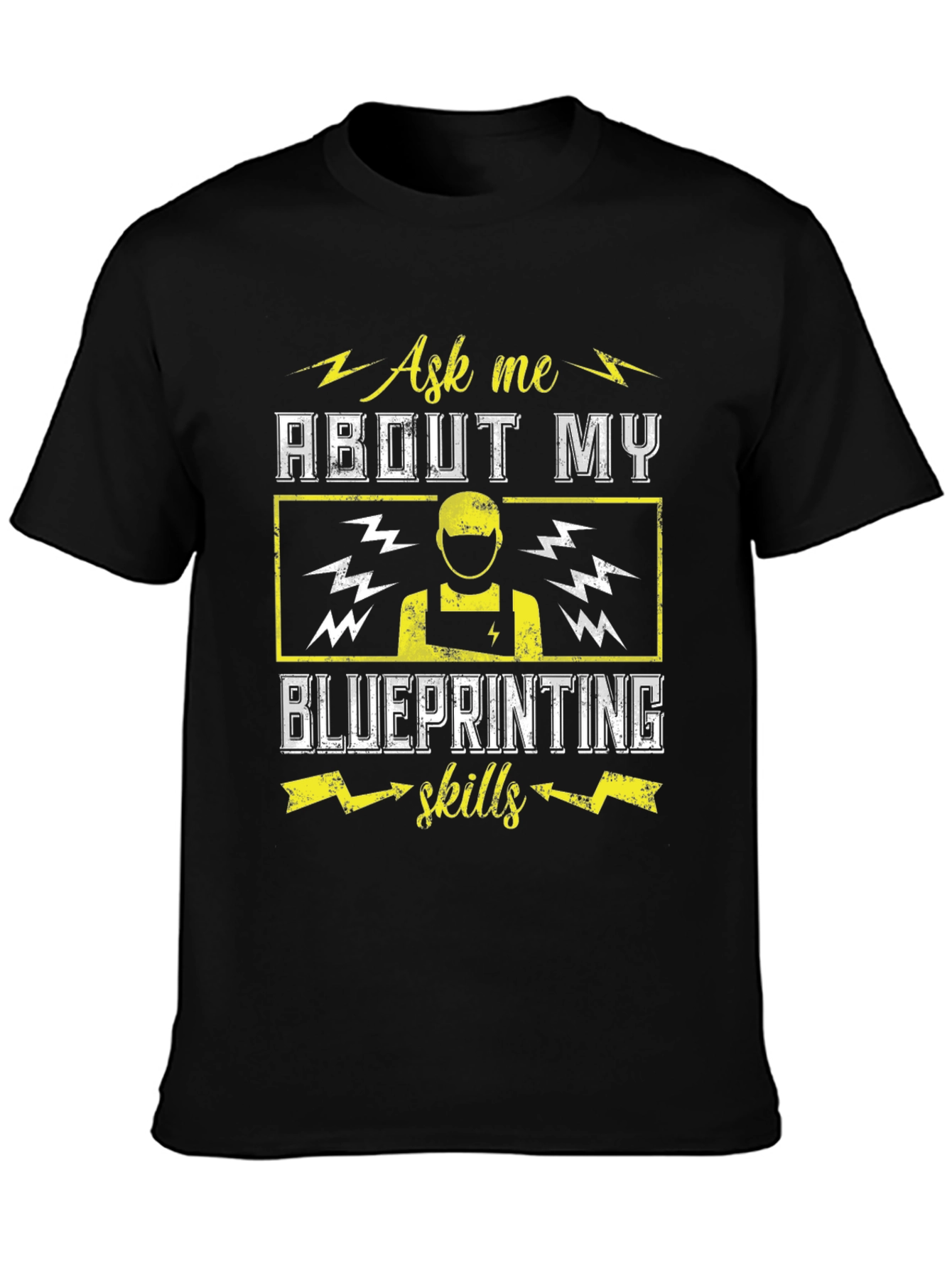 Black Blueprint Skills T-Shirt - Ask Me About My Skills Tee view 3