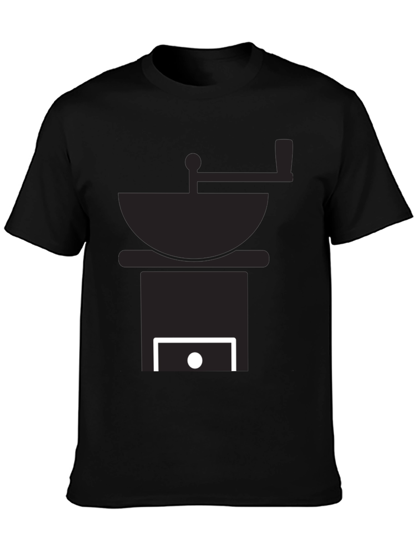 Black Coffee Grinder Graphic Tee - Black Cotton T-Shirt view 3