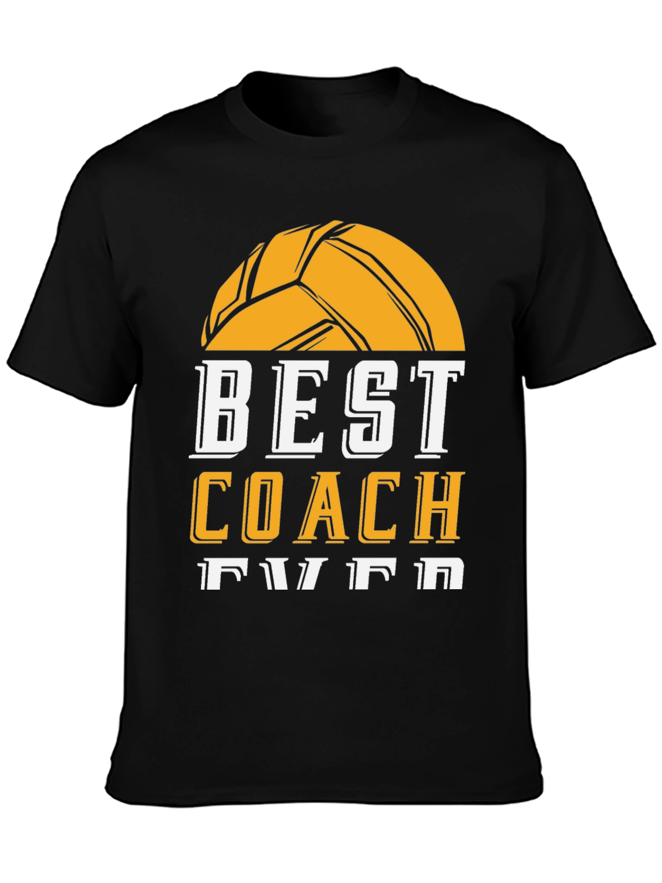 Black Best Coach Ever Volleyball Graphic Tee view 3