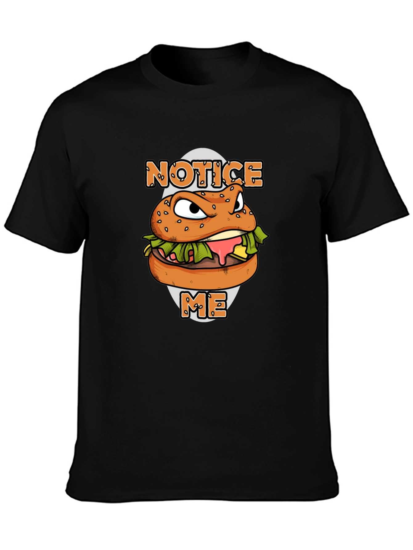 Black Notice Me Burger Graphic T-Shirt view 3