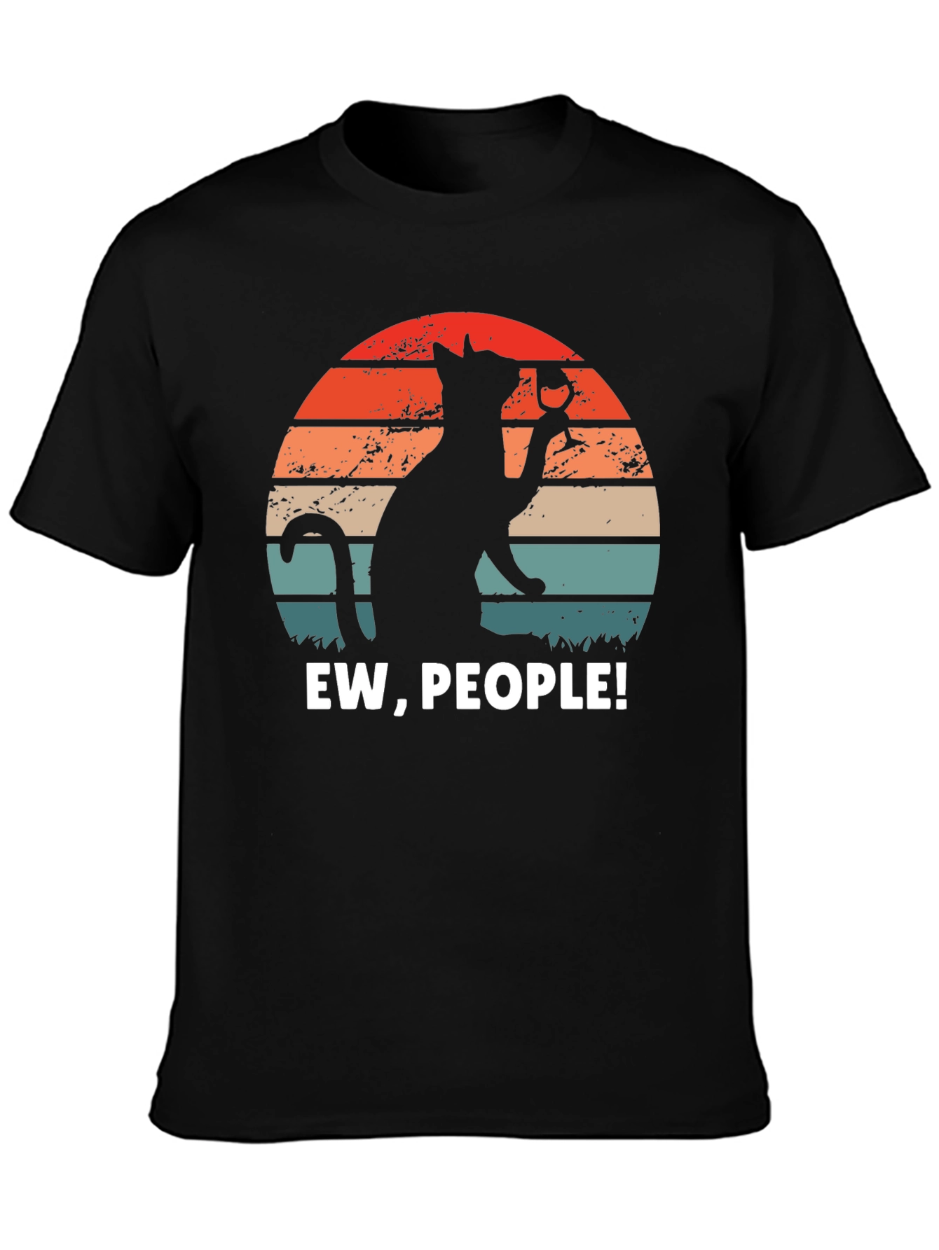 Black Ew People Cat Wine Graphic Tee view 3