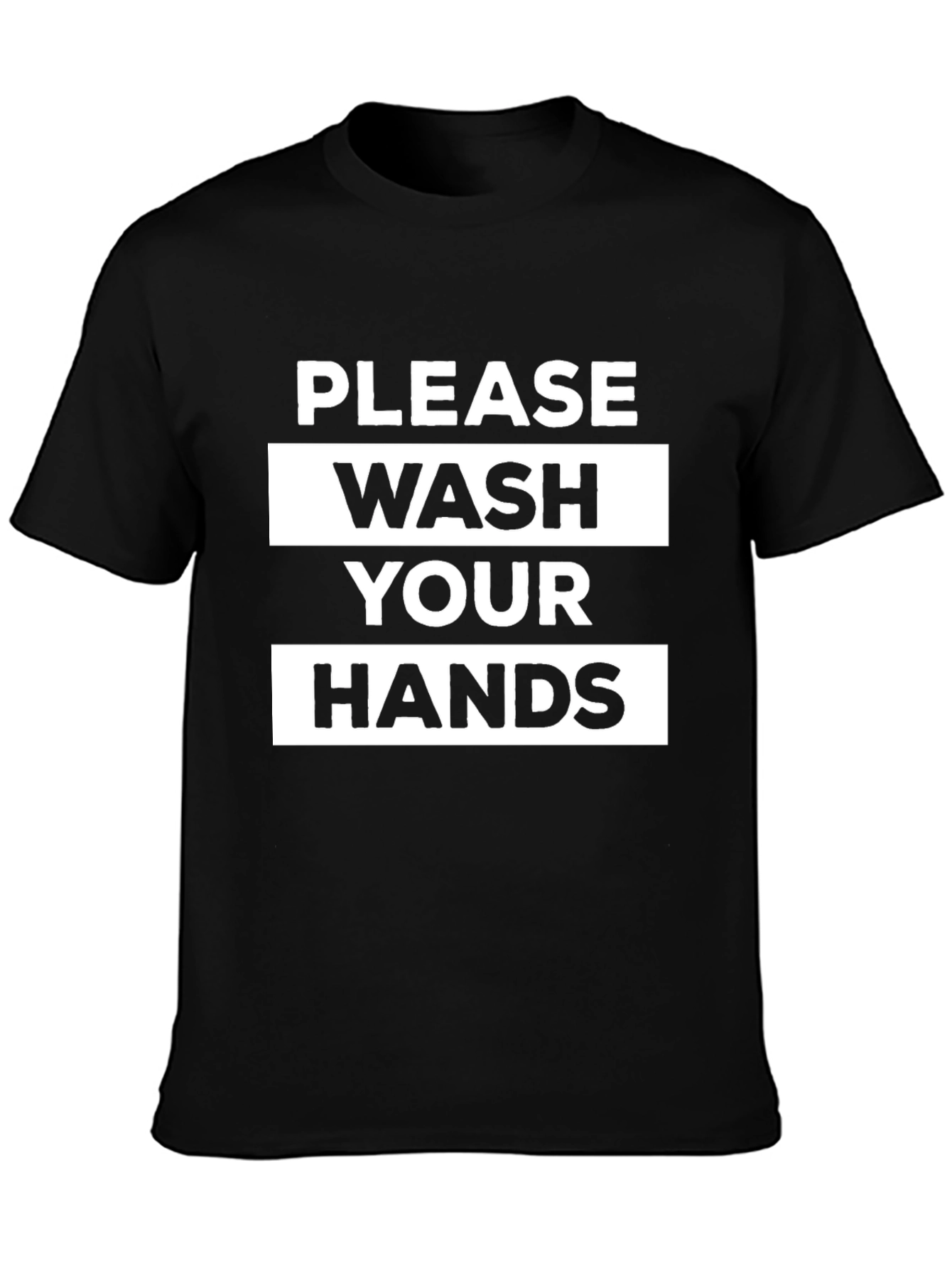 Black Please Wash Your Hands Graphic Tee view 3