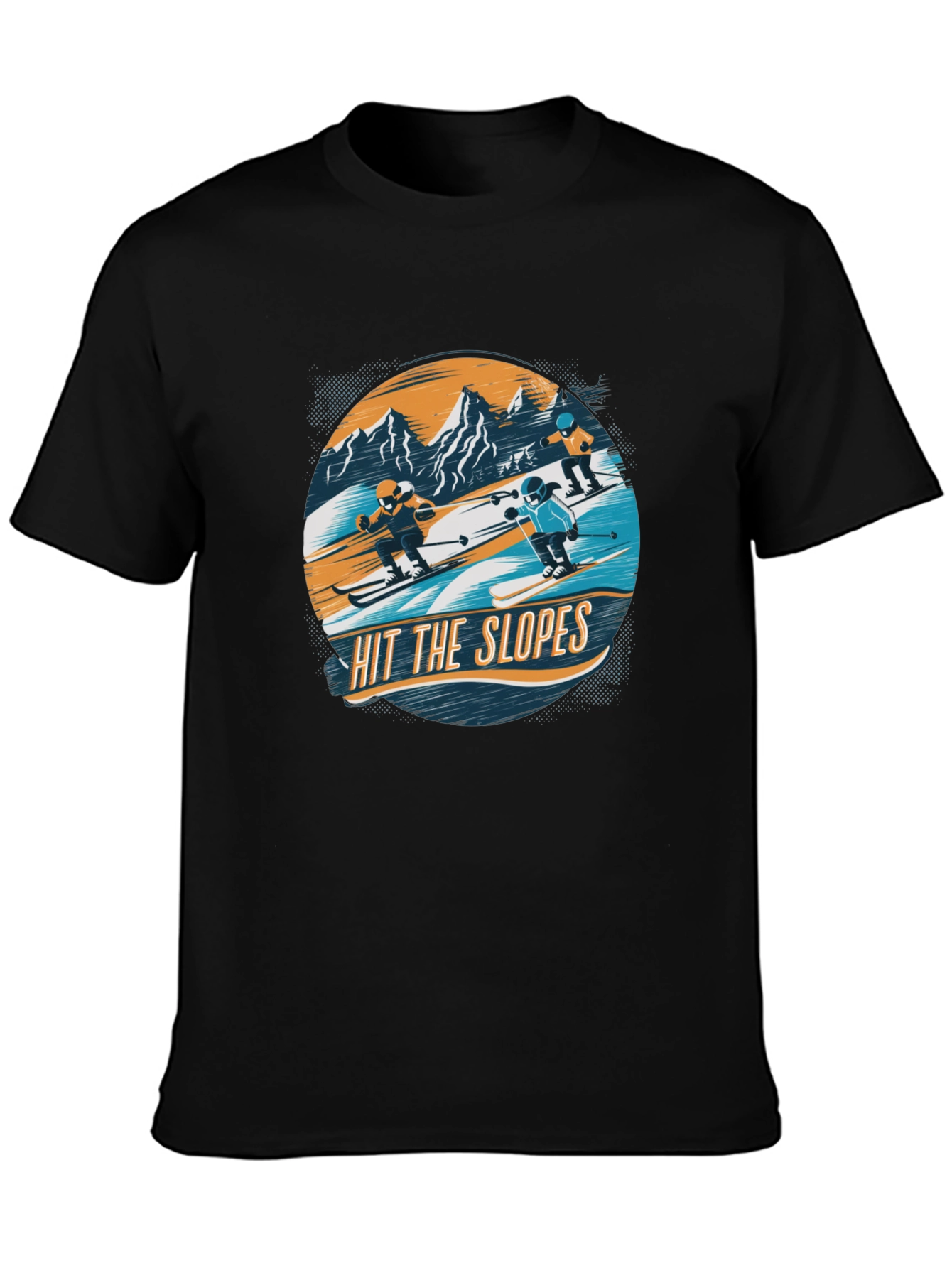 Hit the Slopes Graphic Tee - Black Cotton T-Shirt - 3