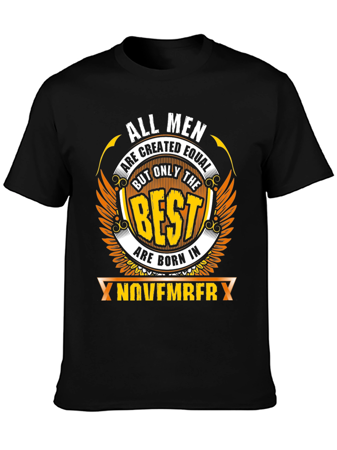 Black Best Men are Born in November T-Shirt view 3