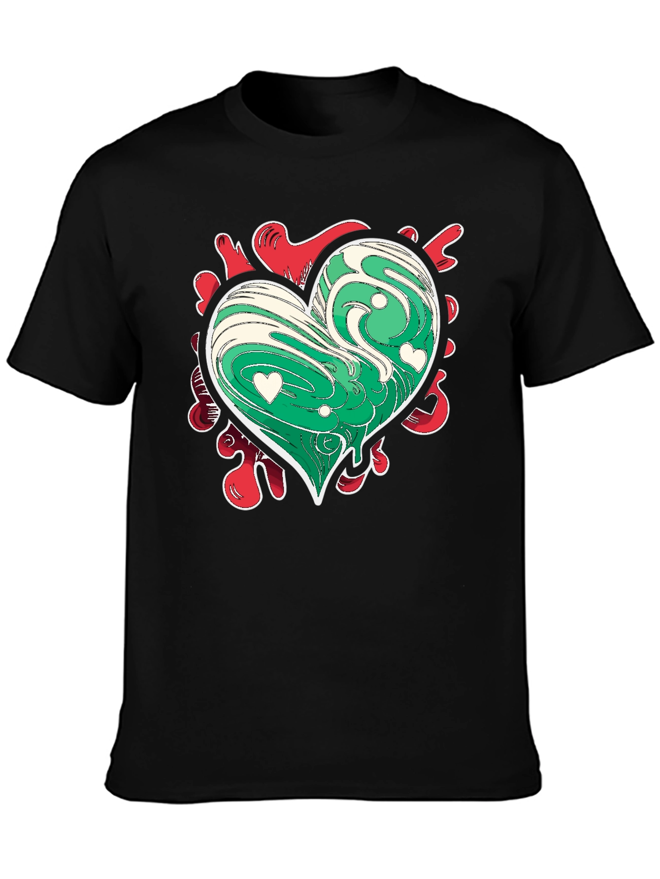 Black Heart Graphic Black T-Shirt view 3