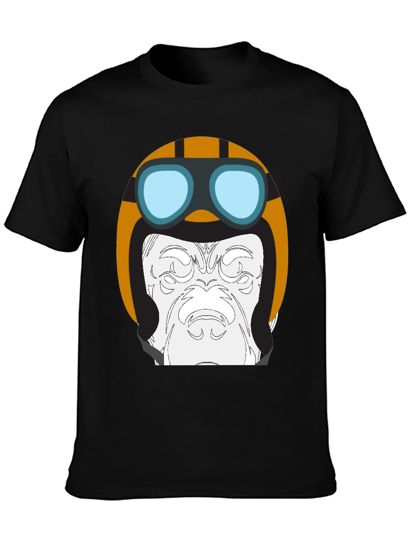 Black Cool Pilot Gorilla Graphic T-Shirt view 3