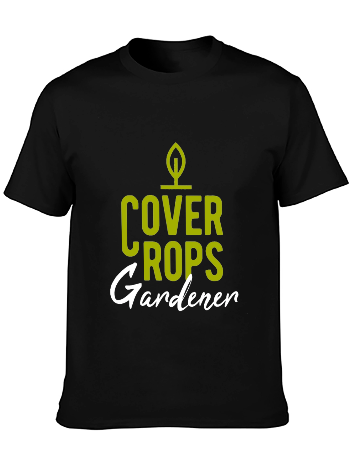Black Cover Crops Gardener T-Shirt - Black Cotton Blend view 3