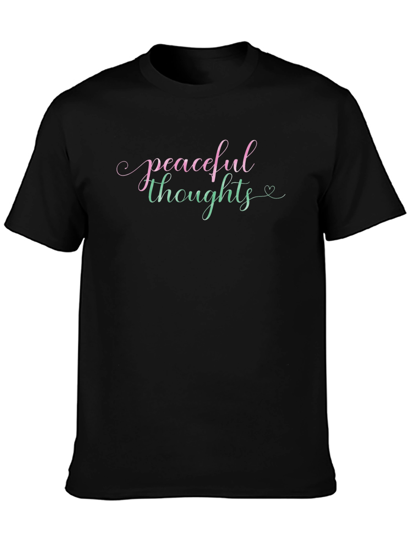 Black Peaceful Thoughts Graphic T-Shirt view 3