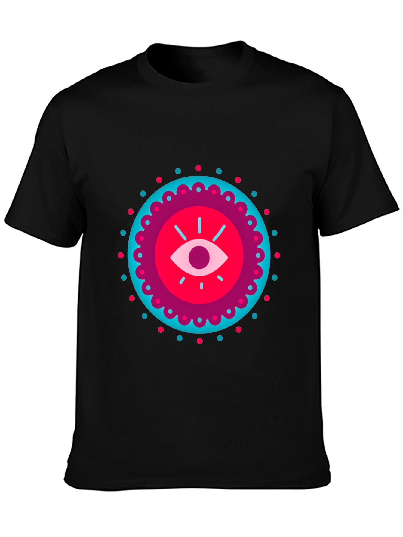 Black Mystic Eye Graphic Black T-Shirt view 3