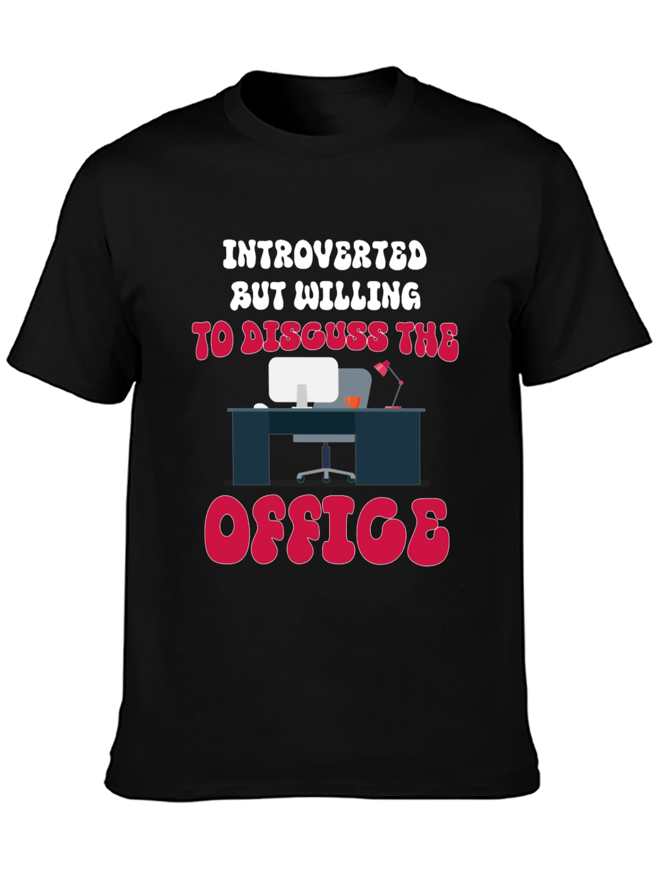 Black Introverted Office T-Shirt view 3