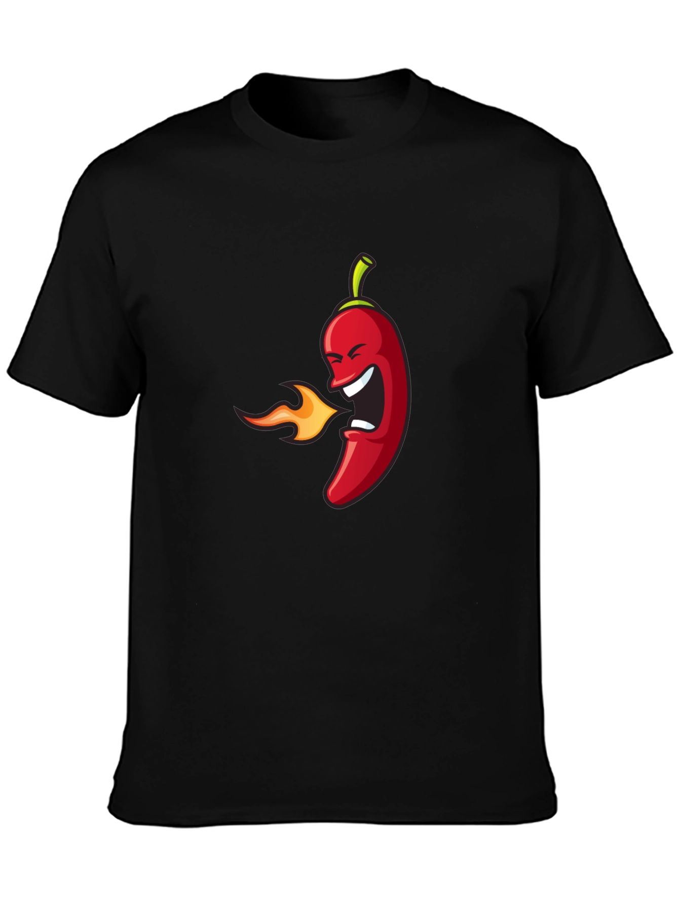 Black Spicy Chili Pepper Graphic T-Shirt - Black view 3