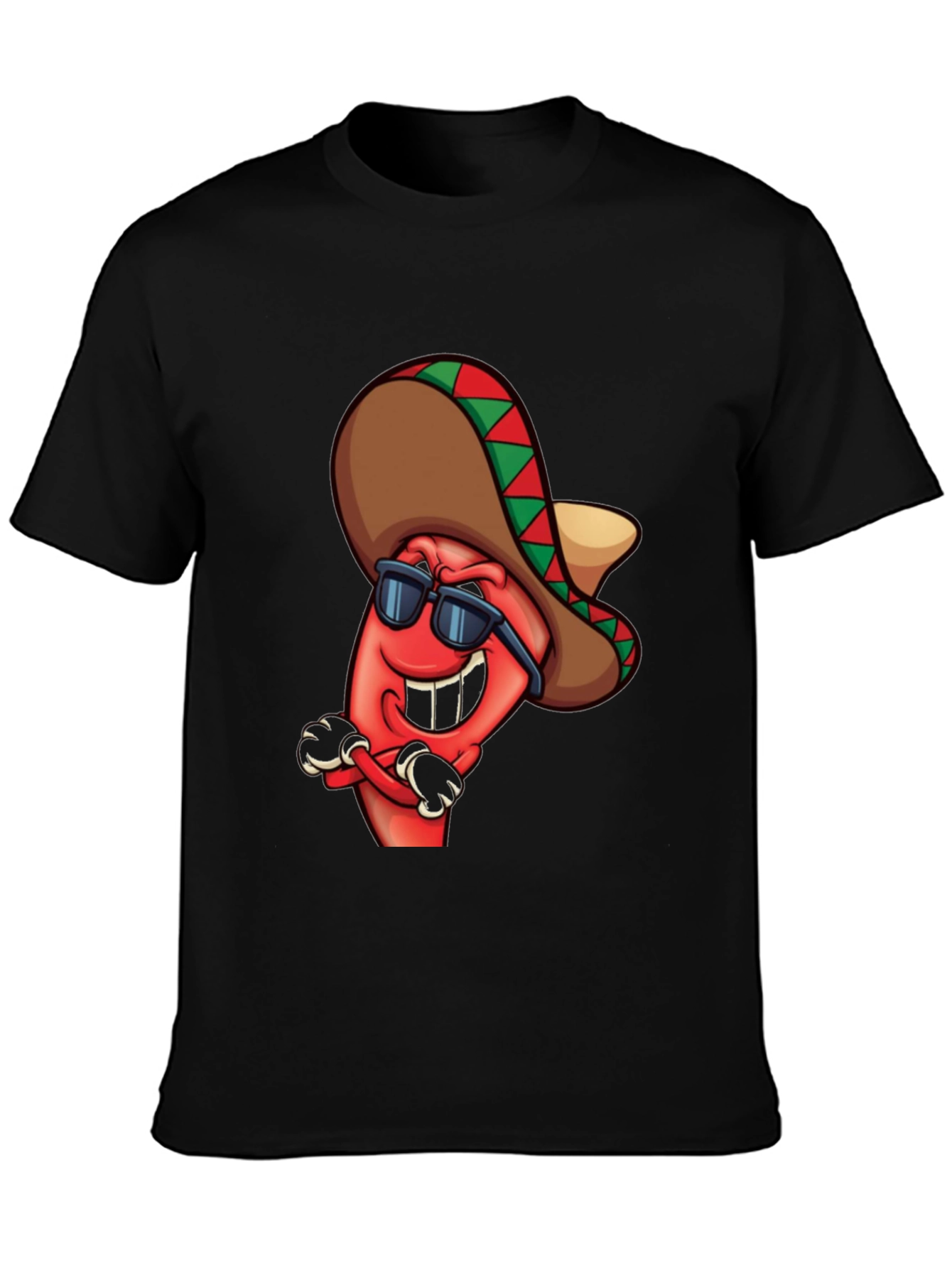 Black Cool Chili Pepper Graphic Tee view 3