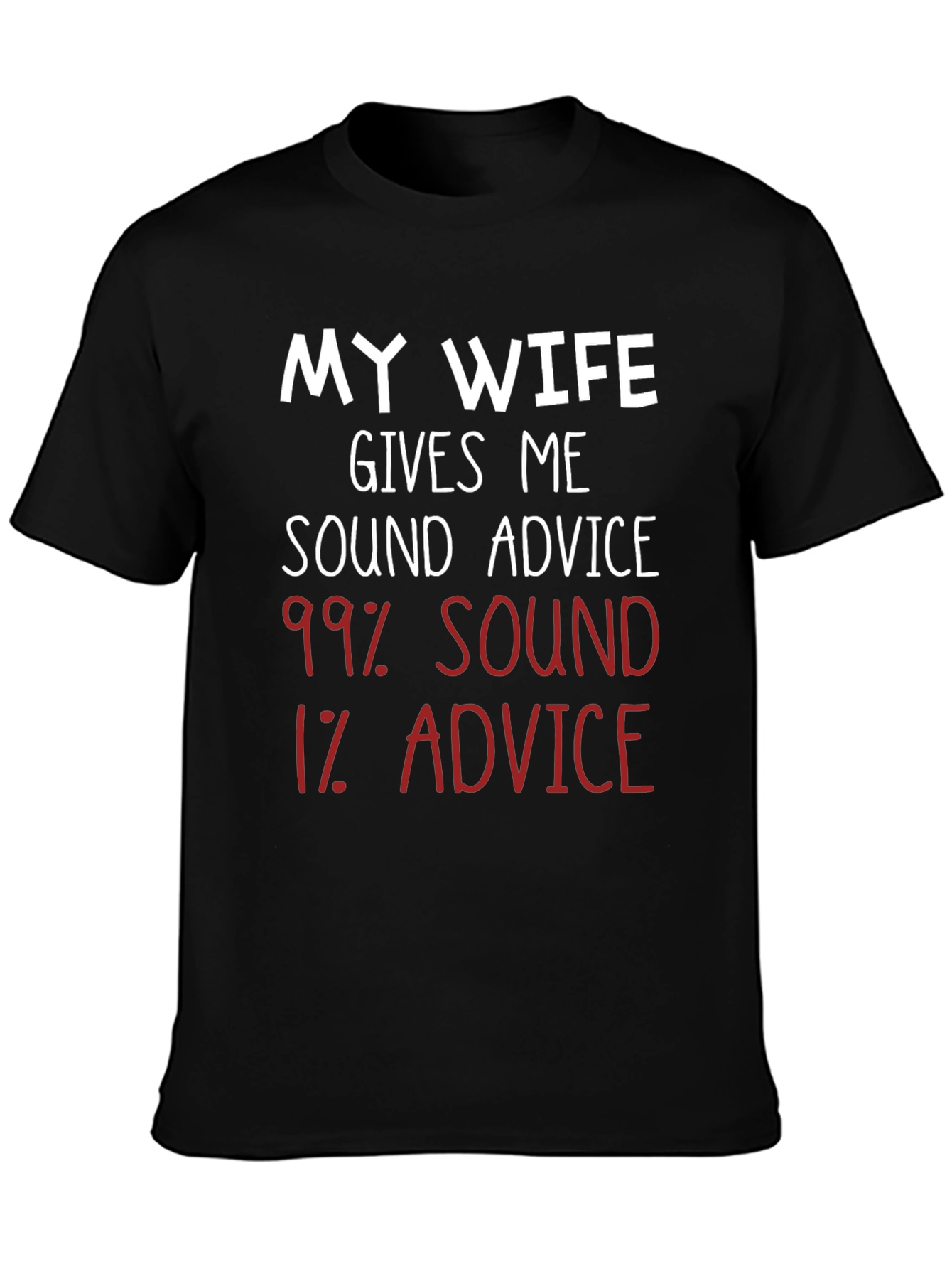 Black Humorous 'My Wife' Advice Graphic T-Shirt view 3