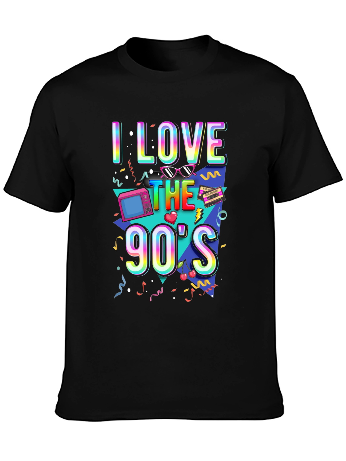 Black I Love The 90's T-Shirt view 3