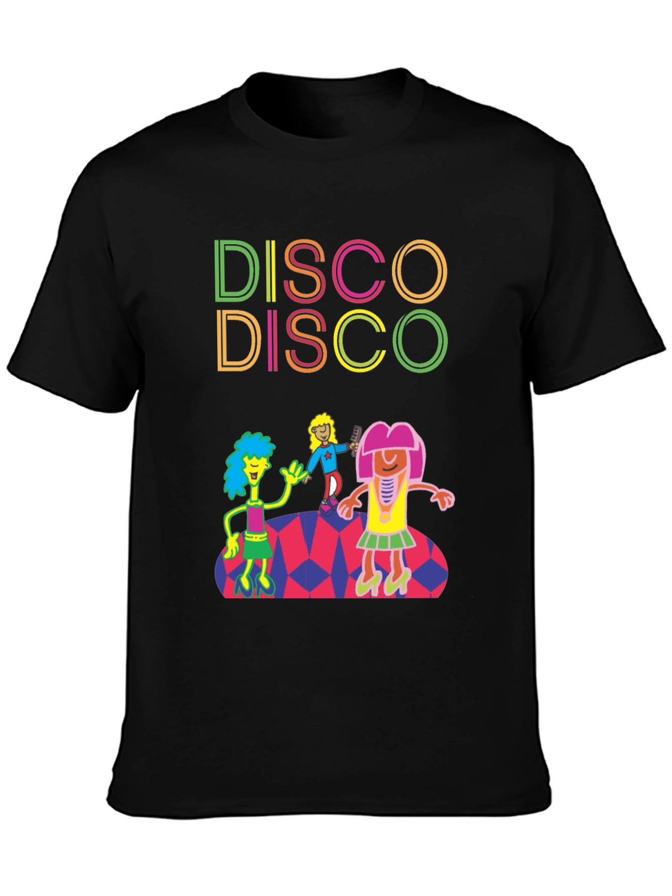 Black Retro Disco T-Shirt - Dance Party Tee view 3