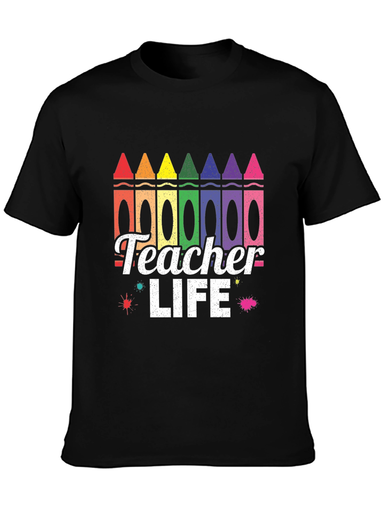 Black Teacher Life Crayon T-Shirt view 3