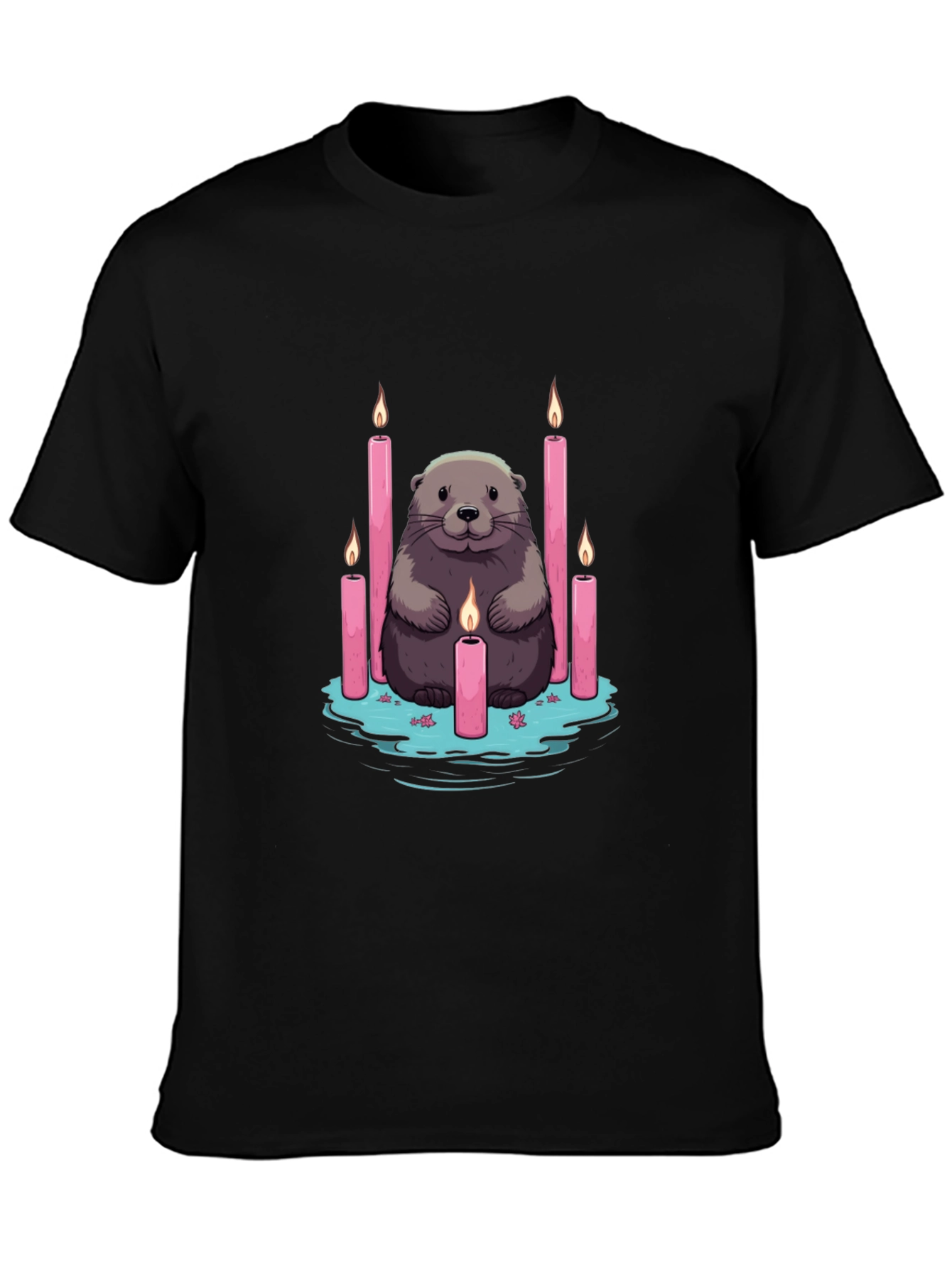 Otter Candle T-Shirt - Unique Design - 3